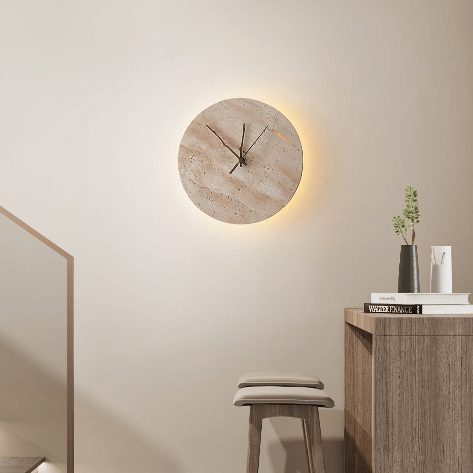 Nororielle Minimalist Travertine Wall Light