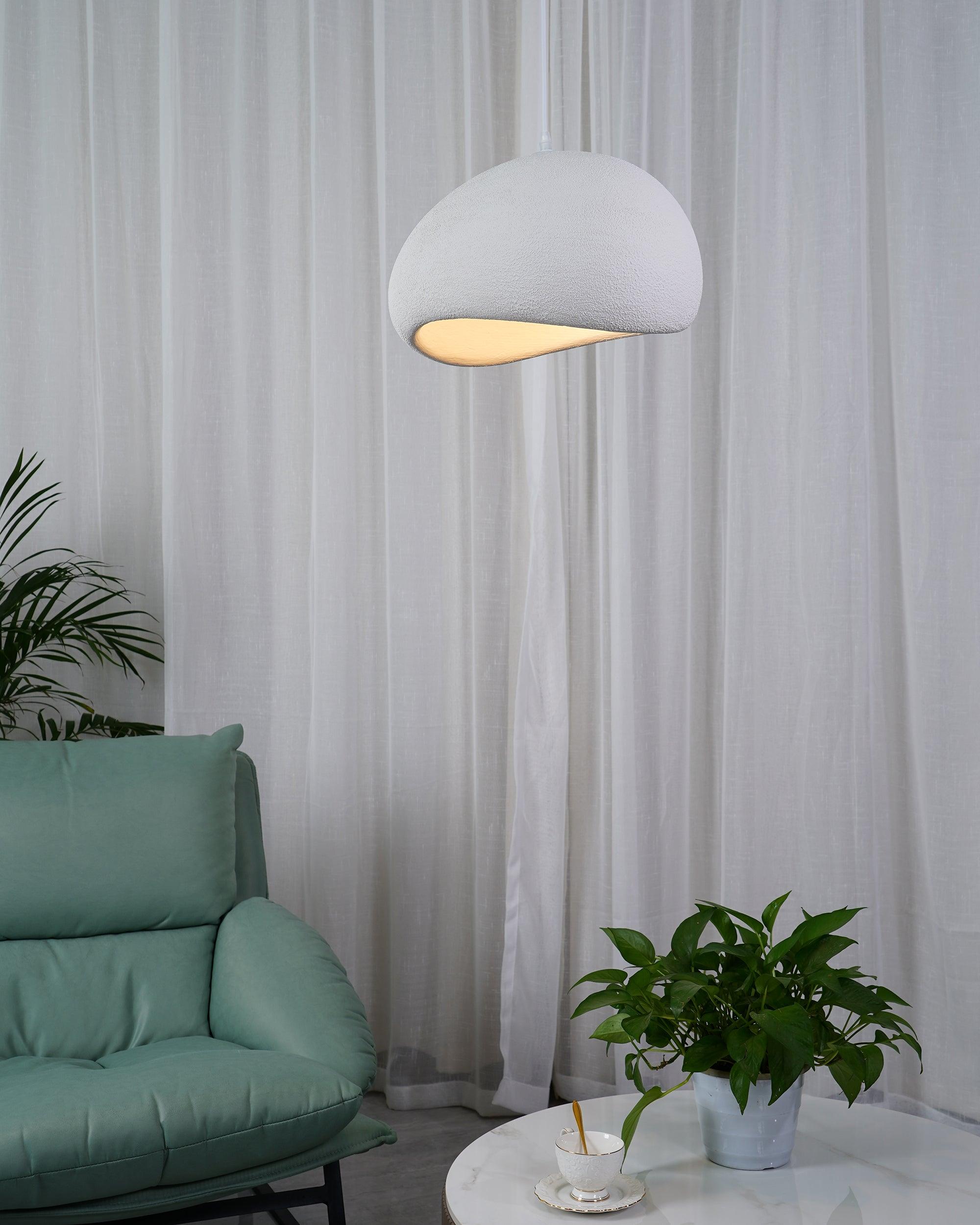 Ecor Pendant Lamp Plaster Half Dome Plug In Wabi Sabi