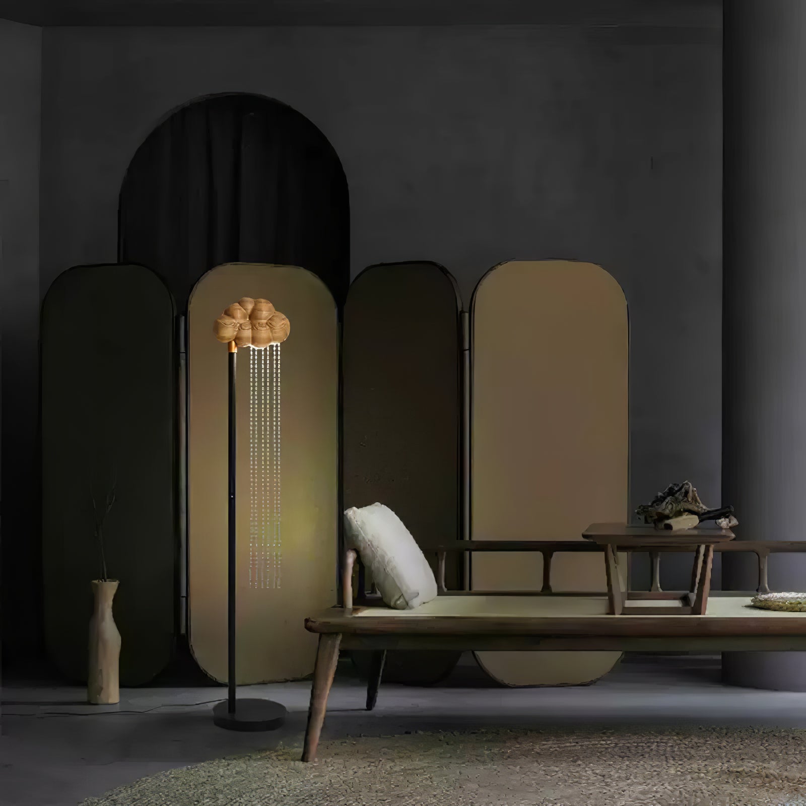 Orinyra Cloud-shaped Bronze Floor Lamp