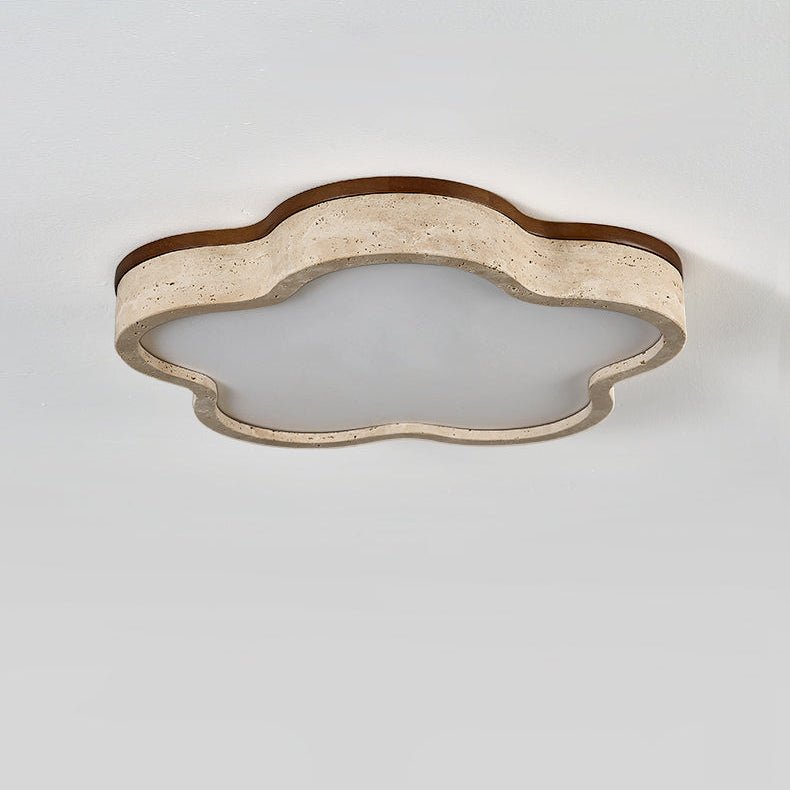 Yuki Marshmallow Five-Petal Cloudline Yellow Travertine Ceiling Lamp