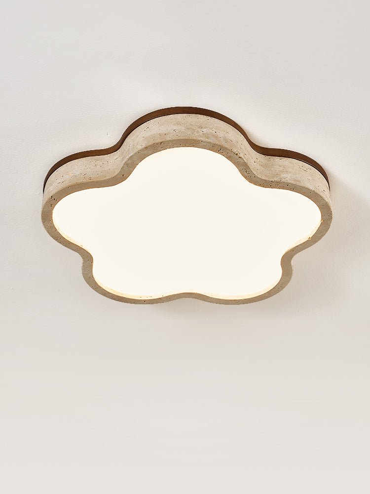 Yuki Marshmallow Five-Petal Cloudline Yellow Travertine Ceiling Lamp