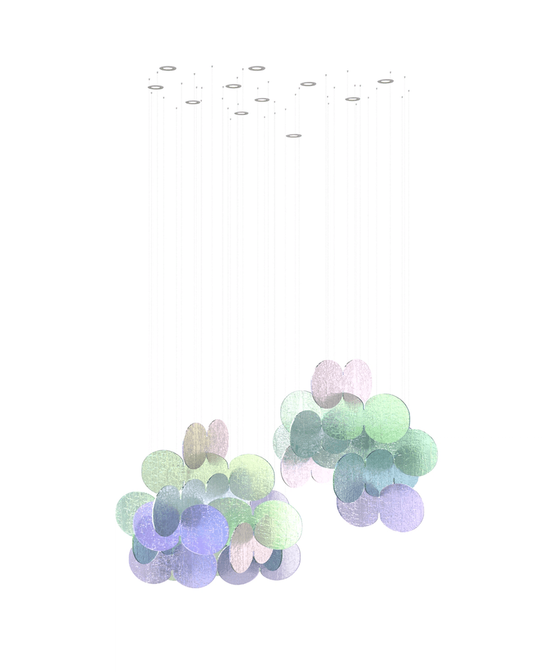 Nimbus Clouds Iridescent Disc Chandelier