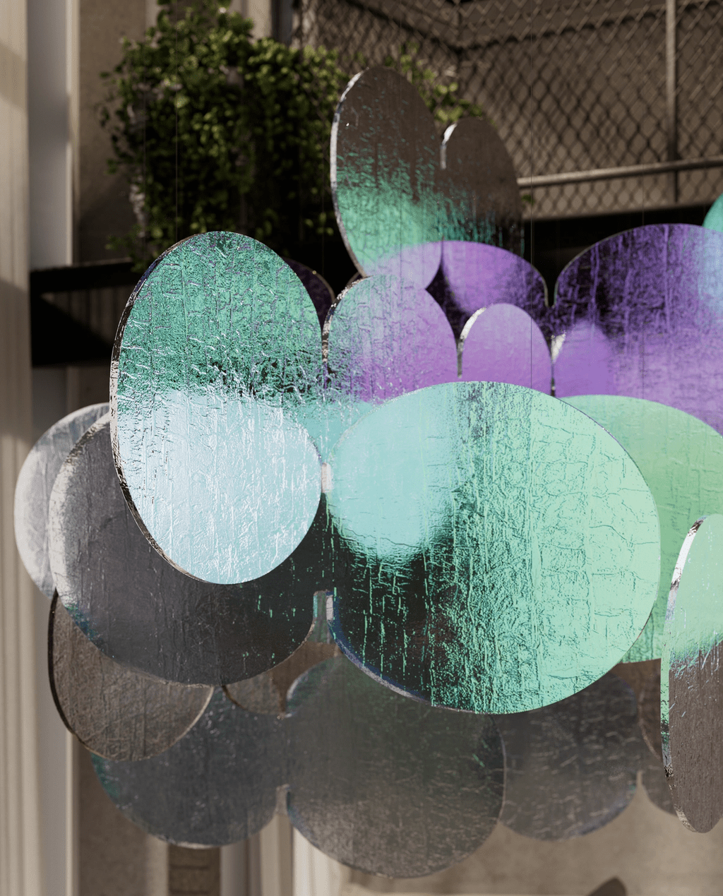 Nimbus Clouds Iridescent Disc Chandelier