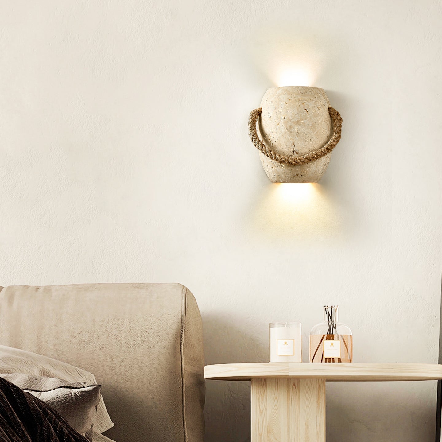 Coastal Rope Stone Wall Sconce