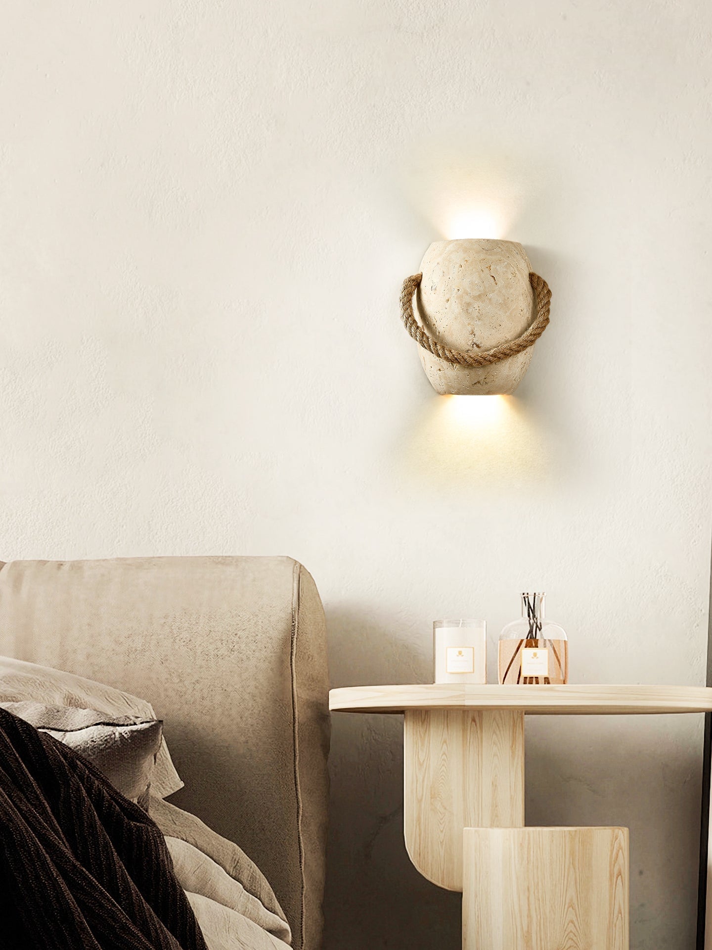 Coastal Rope Stone Wall Sconce