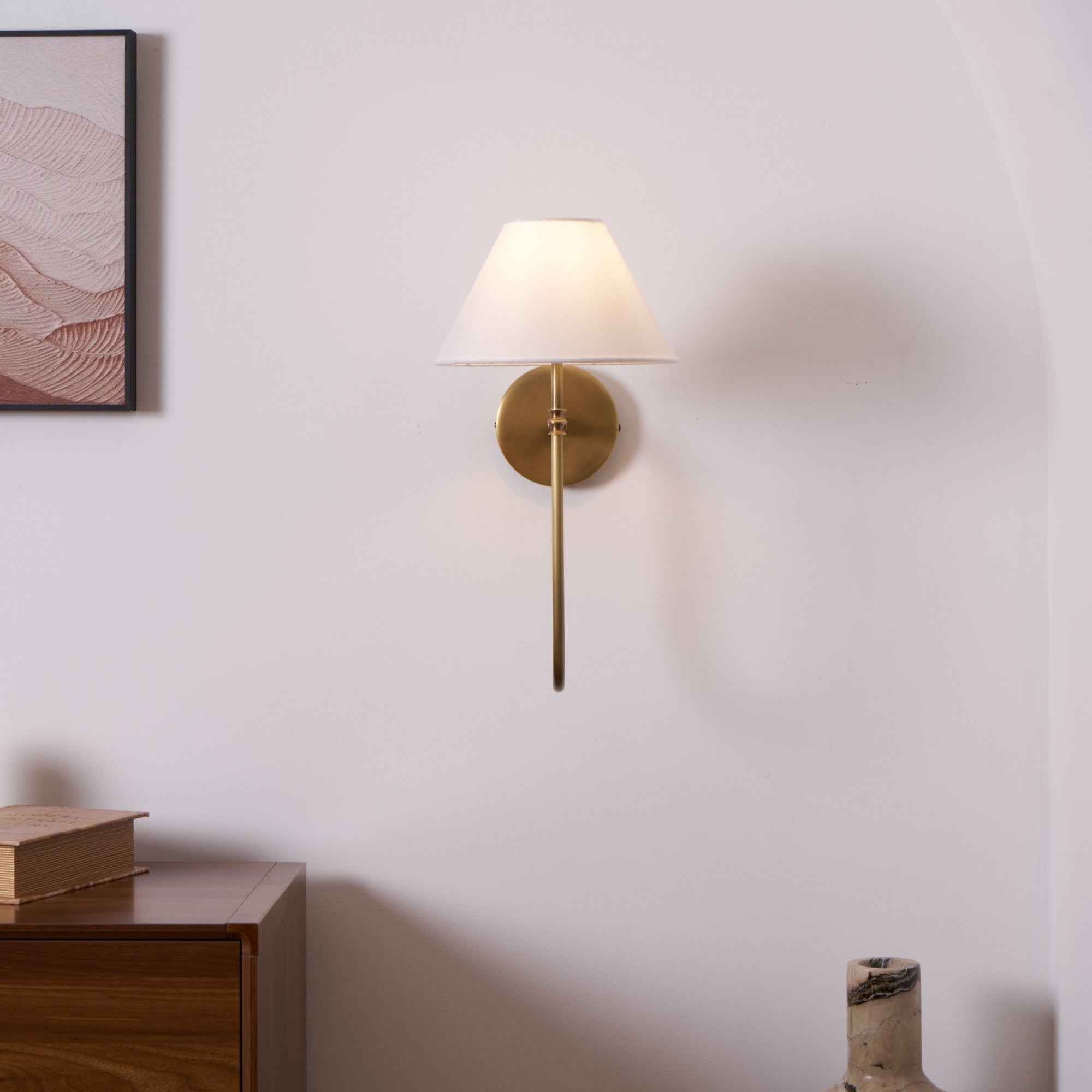 Devenq Vintage Industrial Fabric Wall Light
