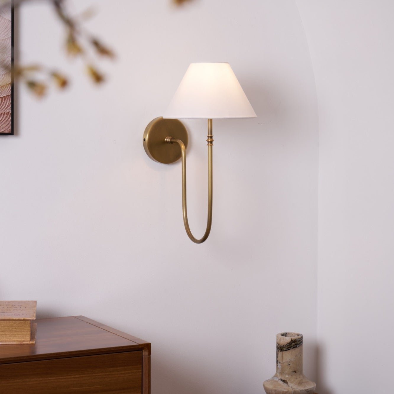 Devenq Vintage Industrial Fabric Wall Light