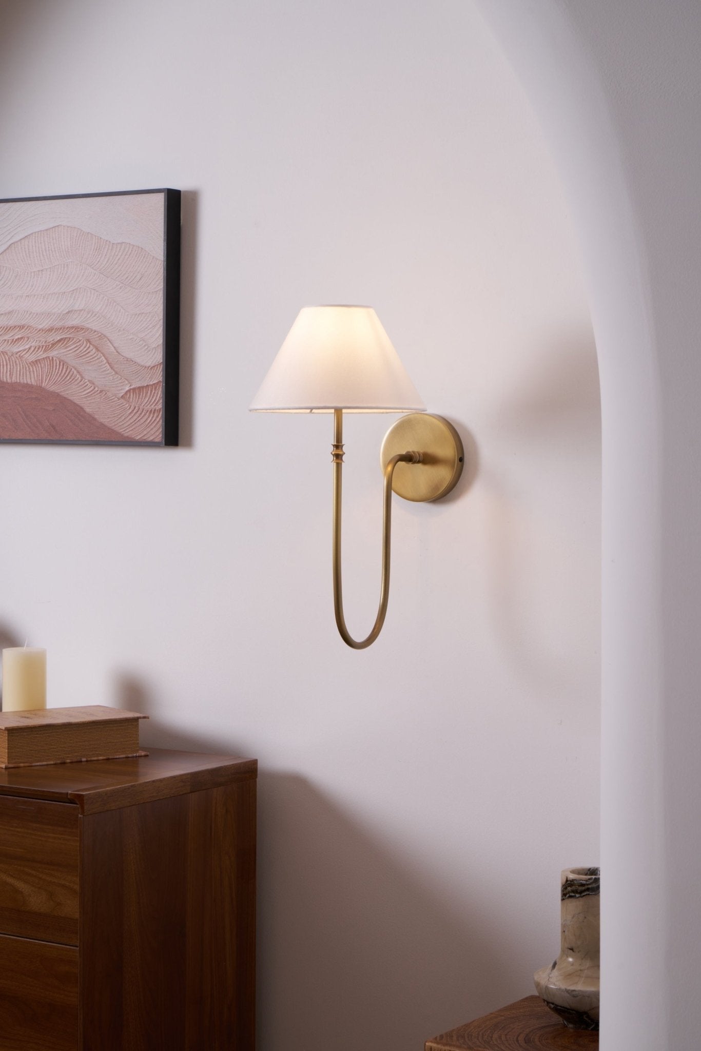 Devenq Vintage Industrial Fabric Wall Light