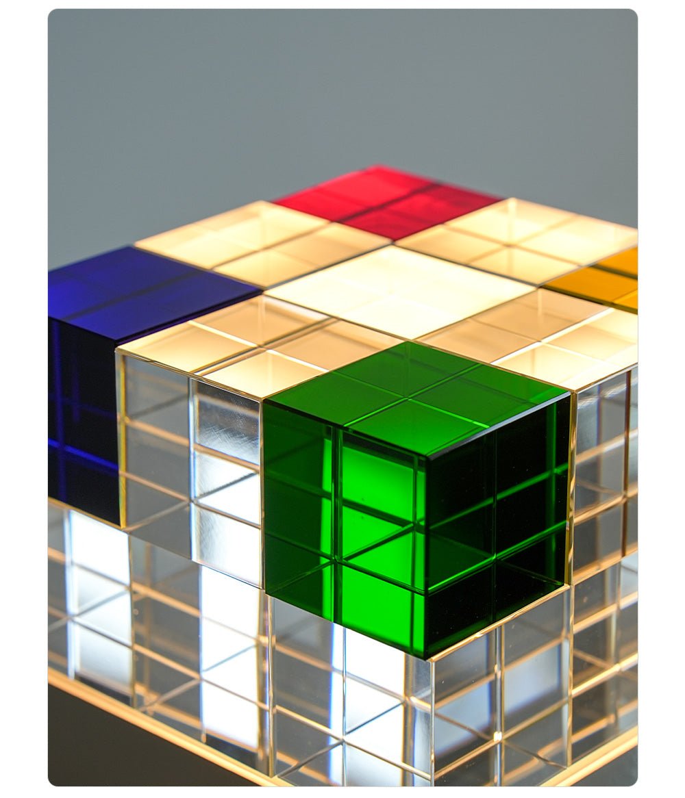 Elleryn Colored Crystal Cube Table Lamp