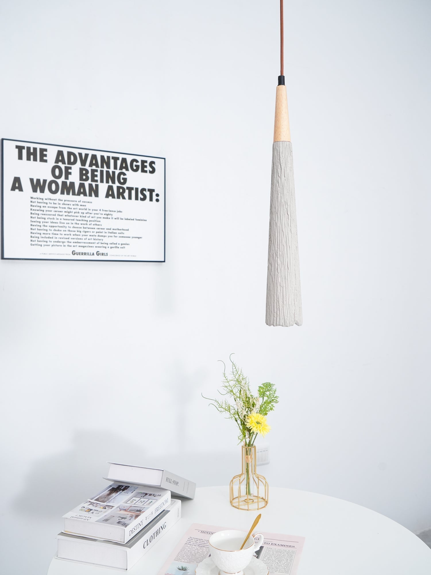 Lirixon Pendant Lamp Concrete Pleated