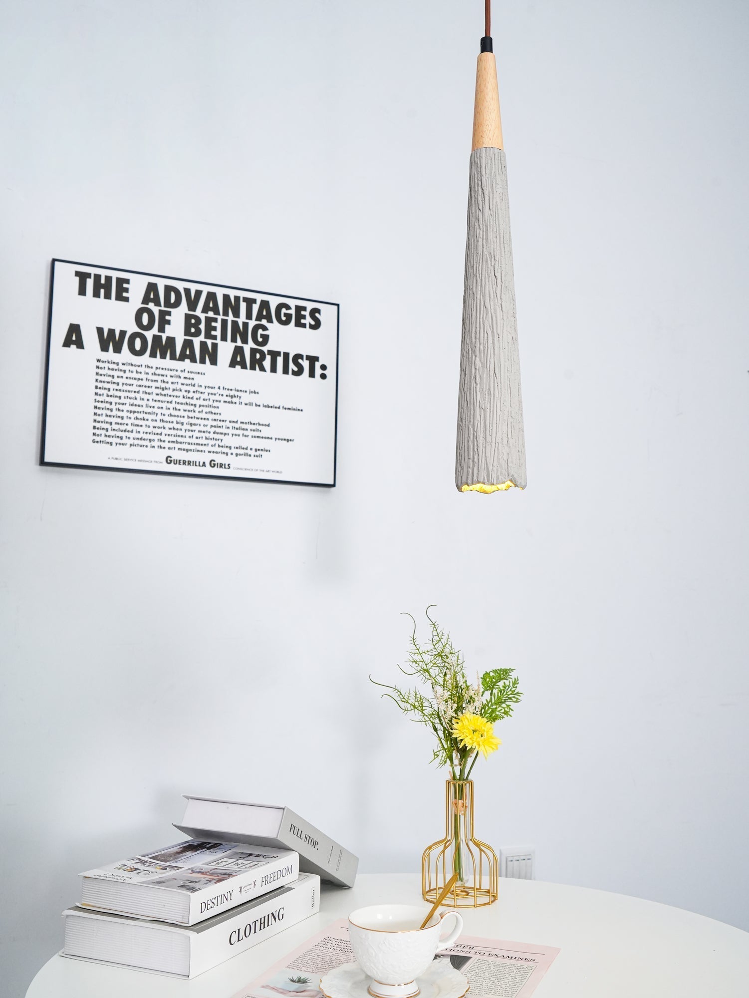 Lirixon Pendant Lamp Concrete Pleated
