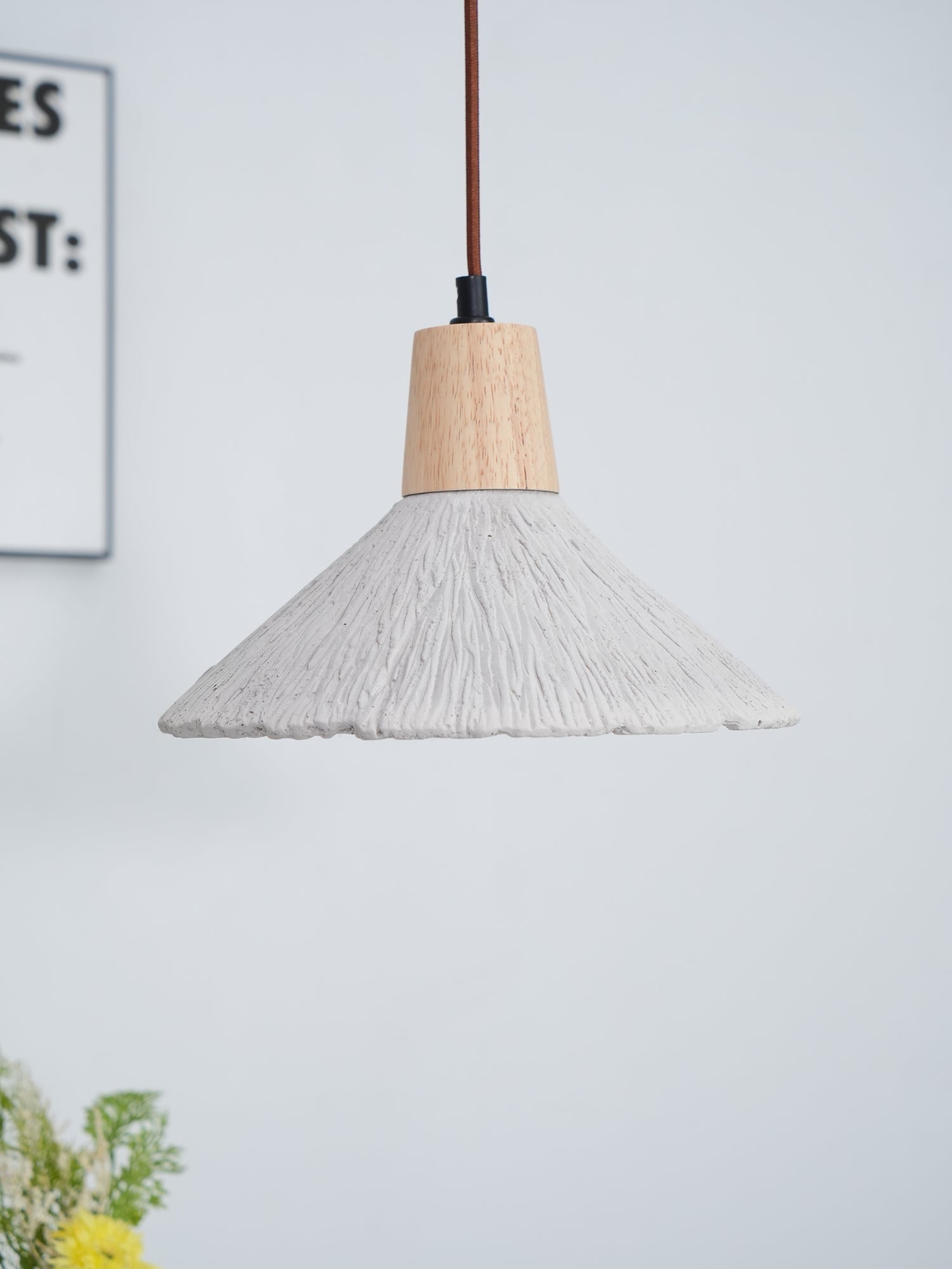 Lirixon Pendant Lamp Concrete Pleated