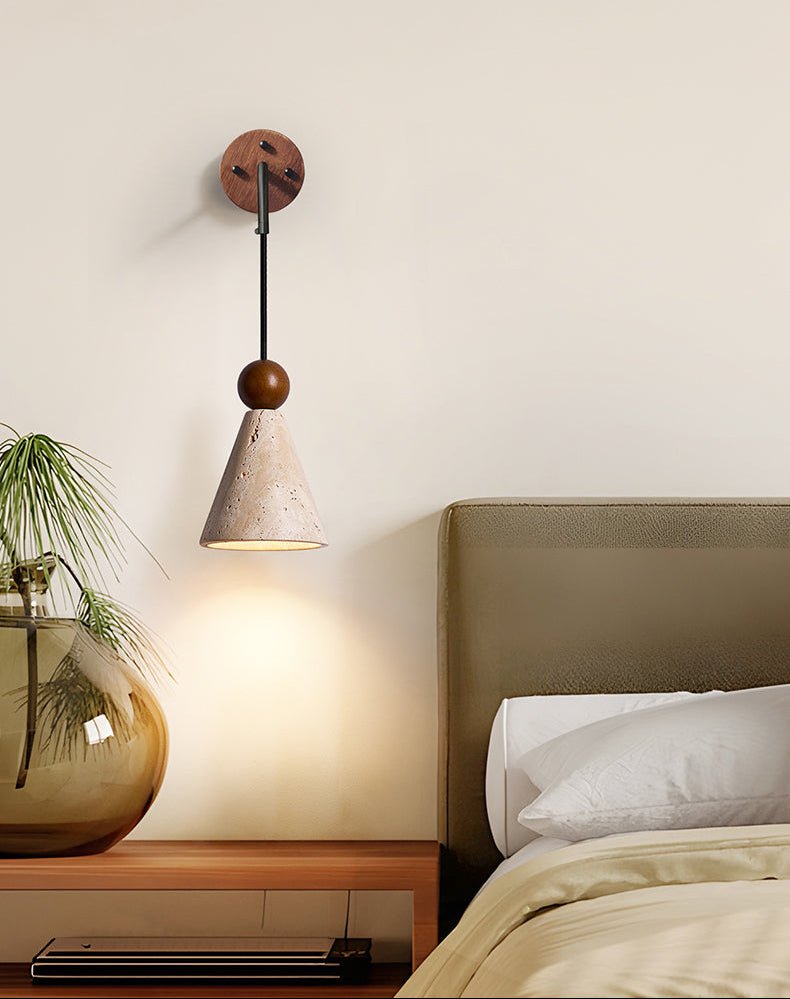 Verholt Cone Wood Bead Wall Sconce