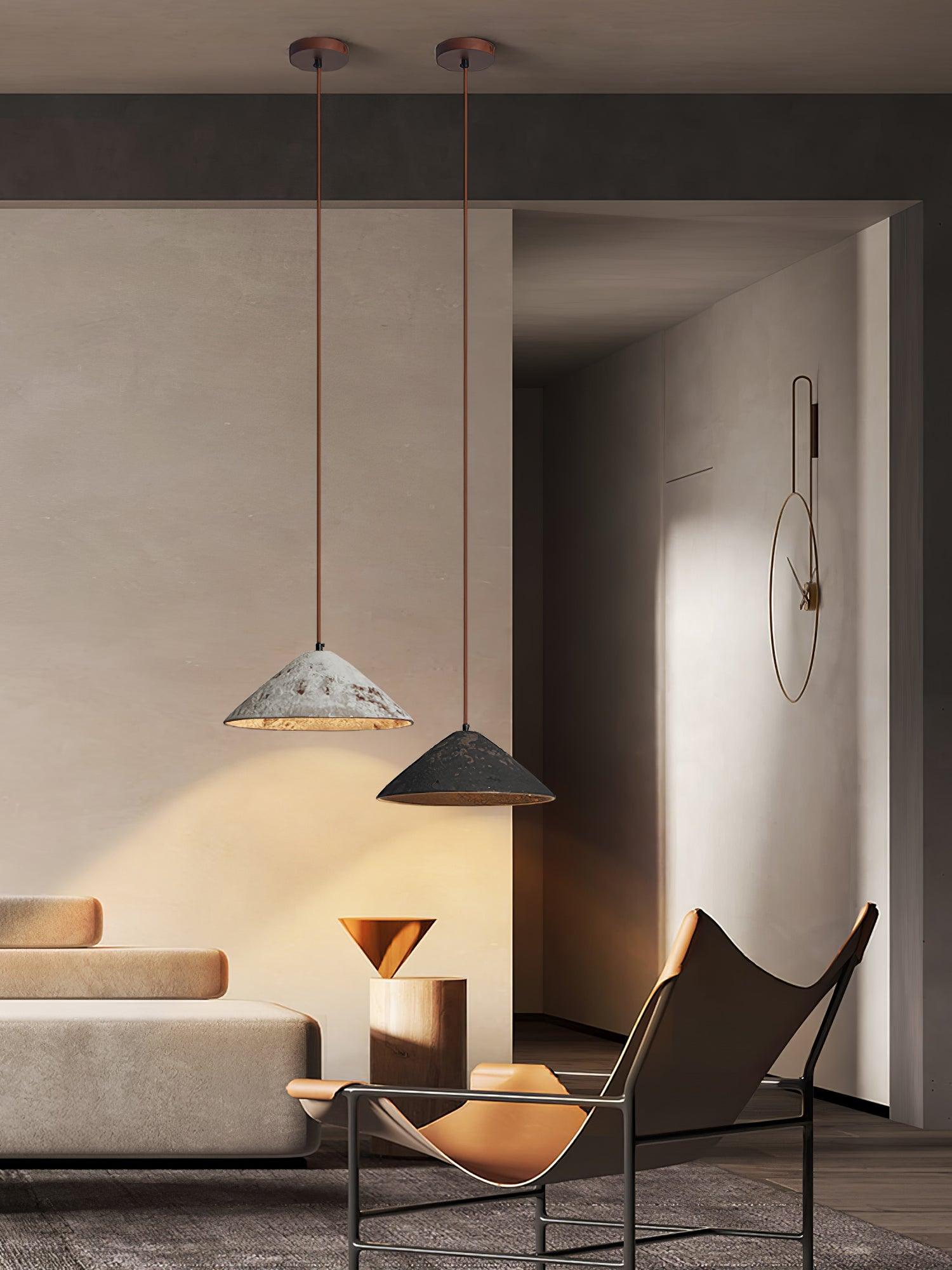 Sura Pendant Lamp Ceramic Cone Rustic Vintage Minimalist