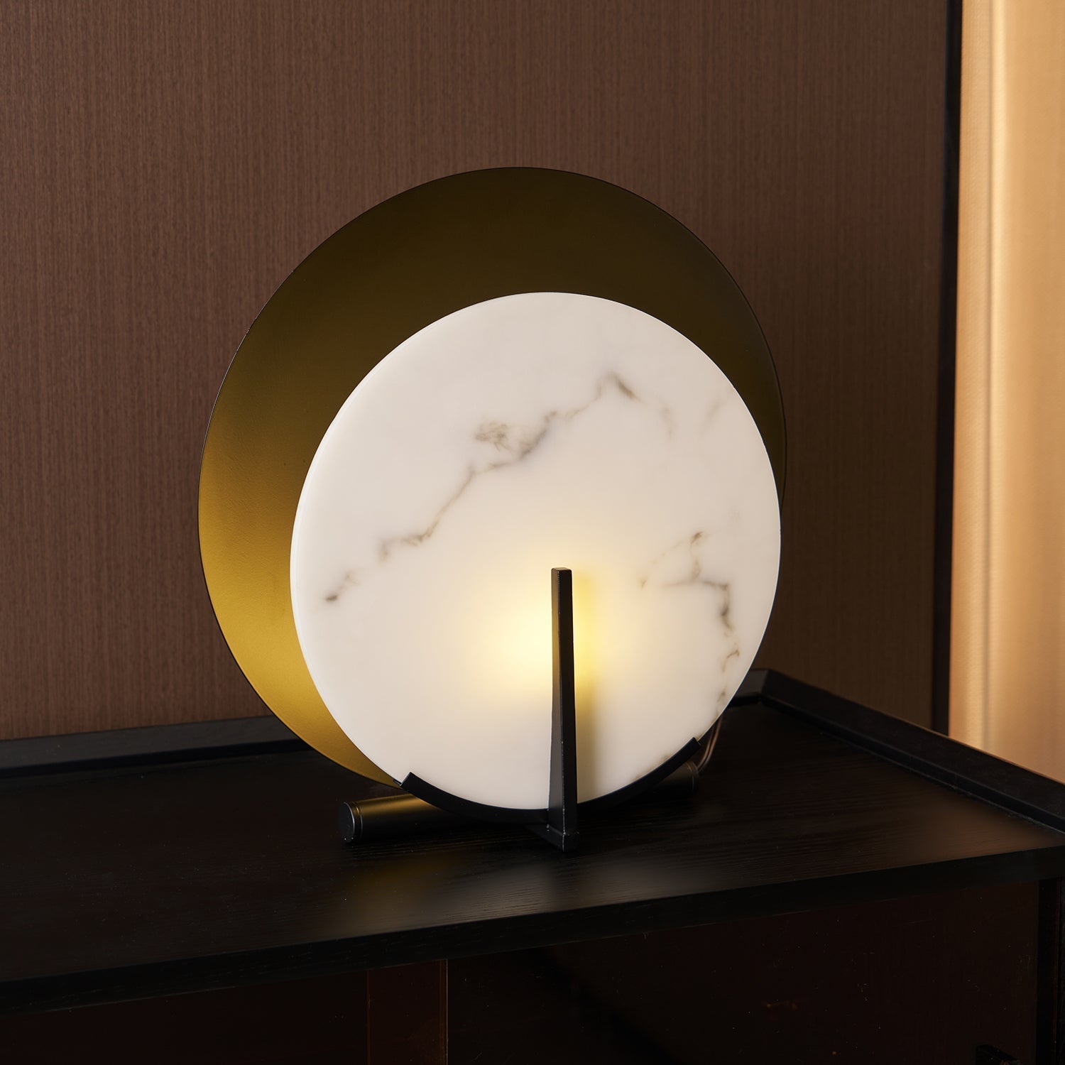 Astix Half Moon Alabaster Table Lamp