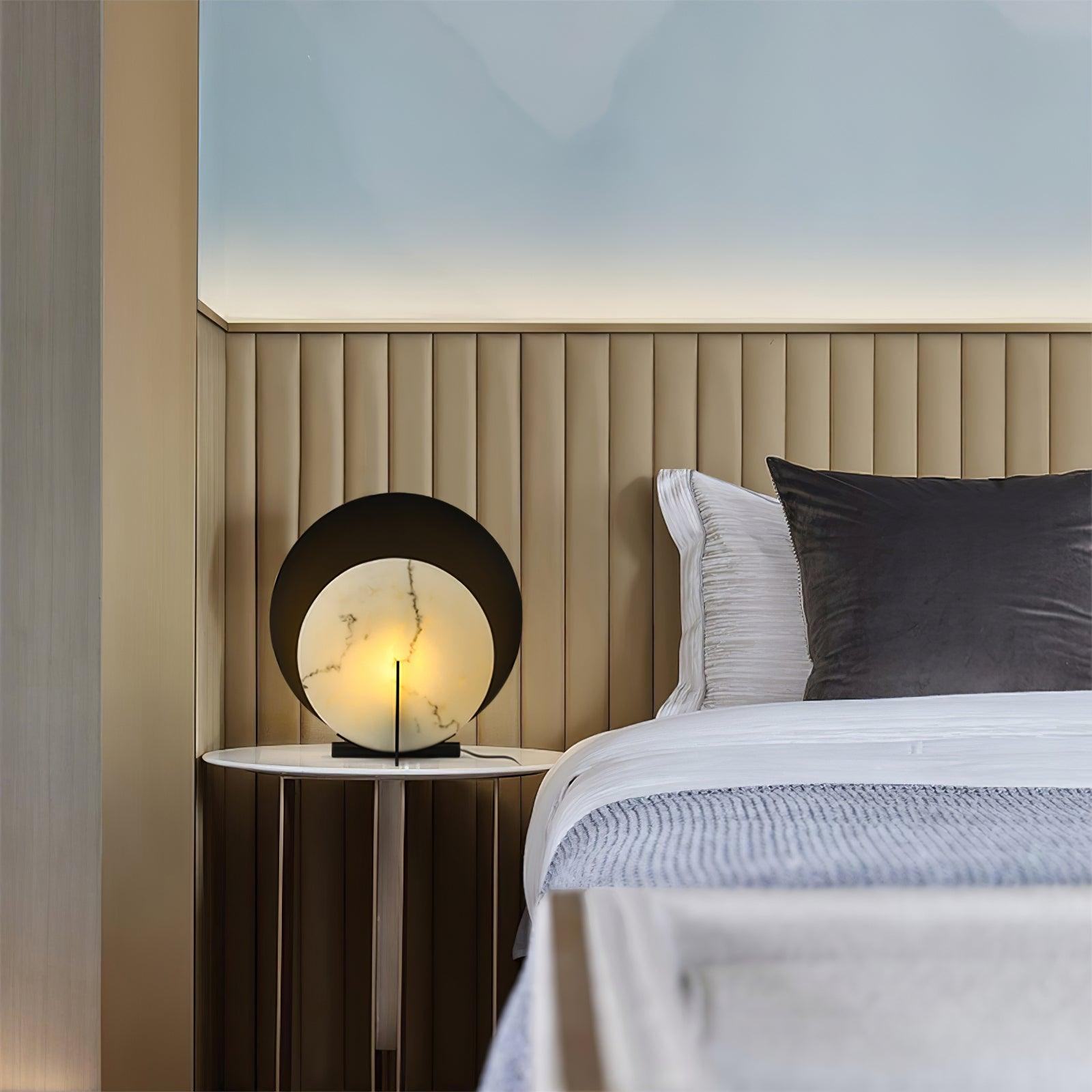 Astix Half Moon Alabaster Table Lamp