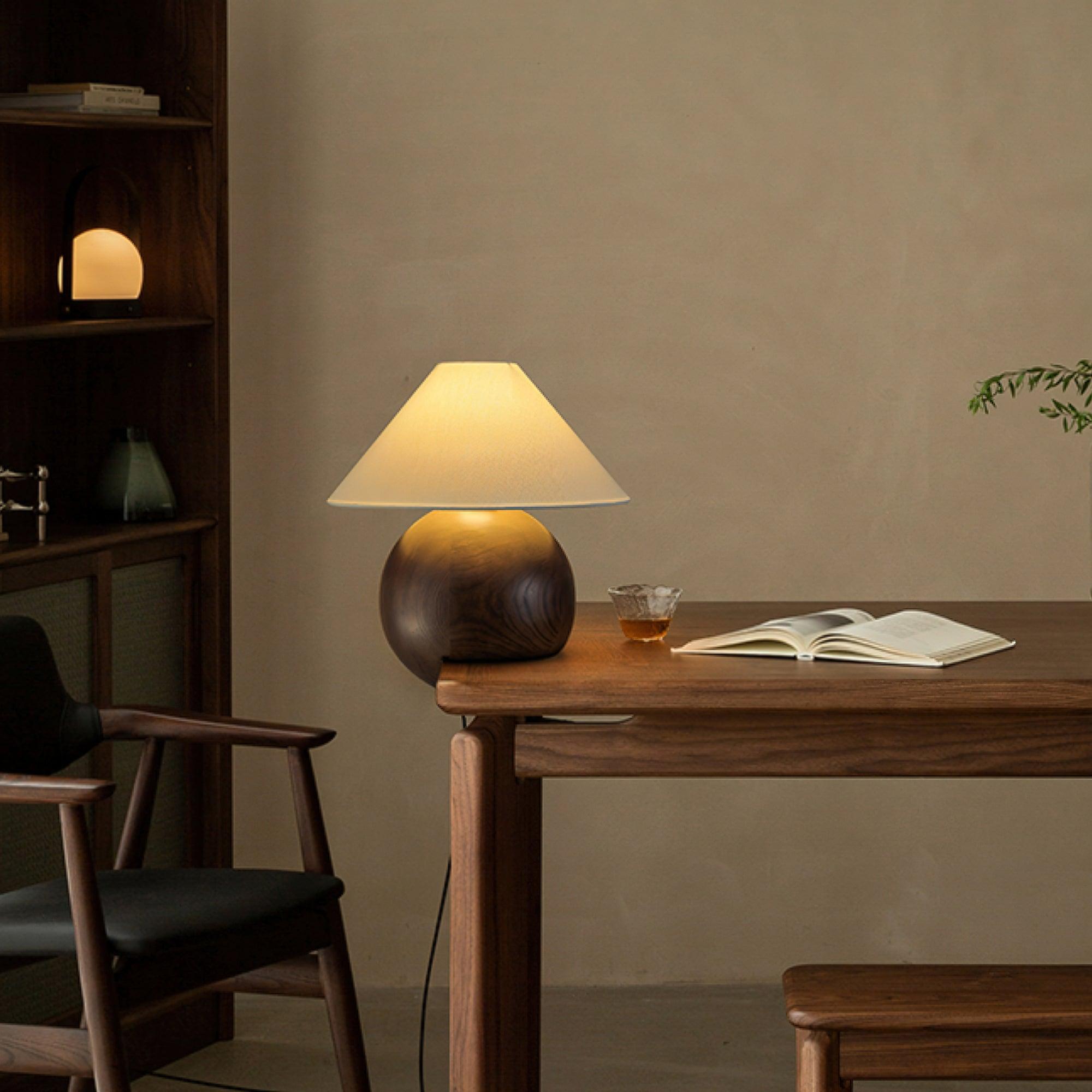 Halise Wood Organic Table Lamp