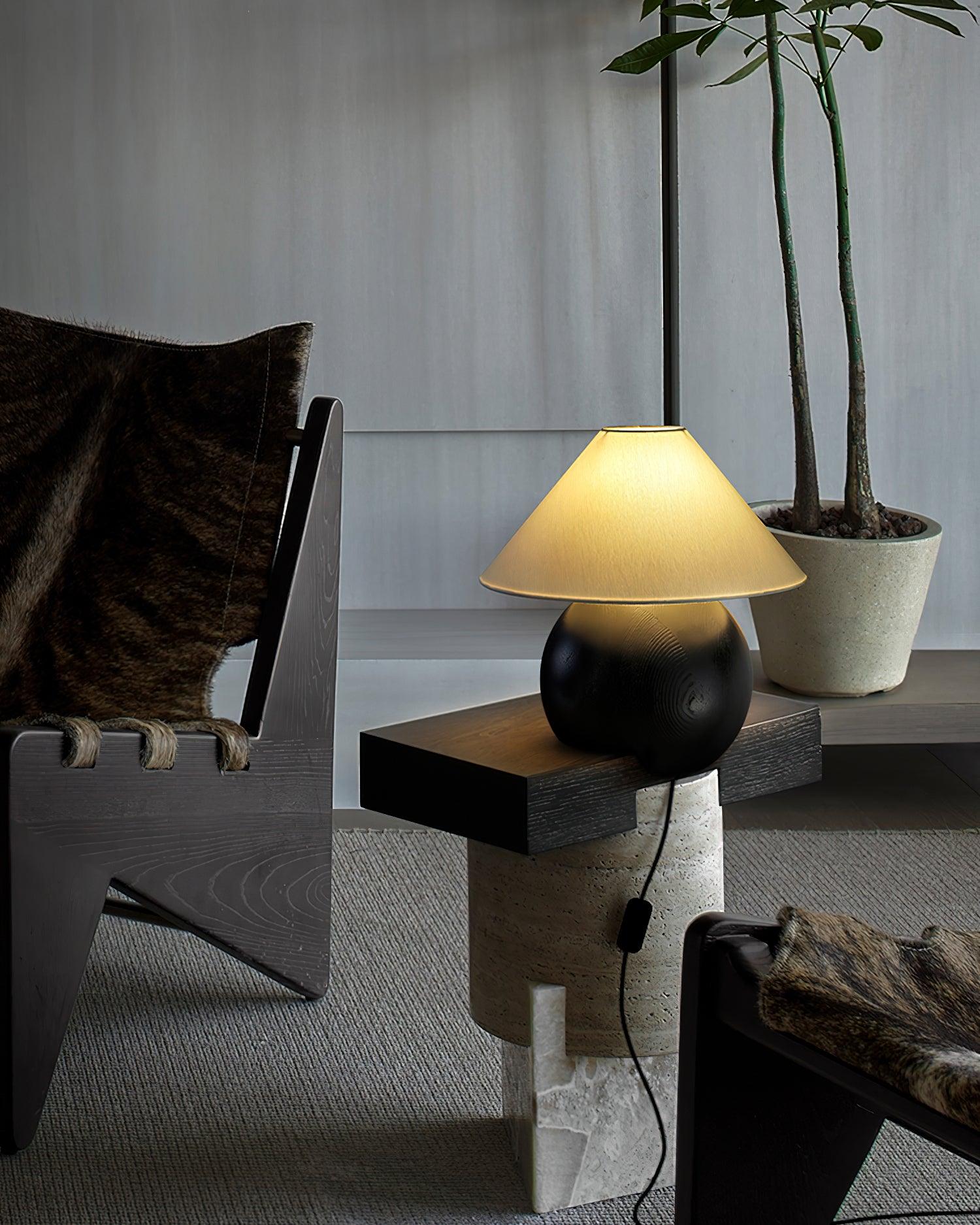 Halise Wood Organic Table Lamp