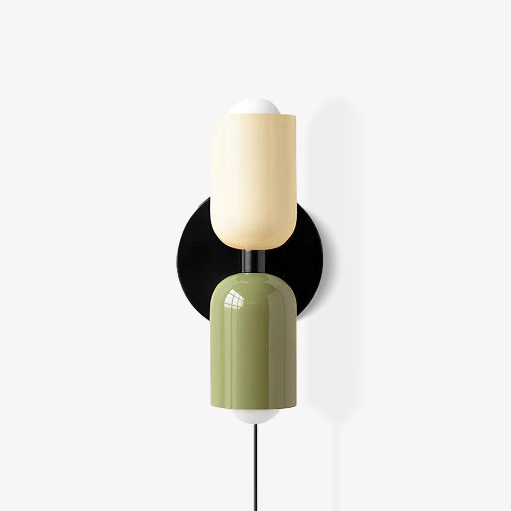 Teriielle Wall Lamp Green Black Minimalist Plug-In