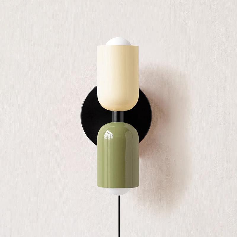 Teriielle Wall Lamp Green Black Minimalist Plug-In