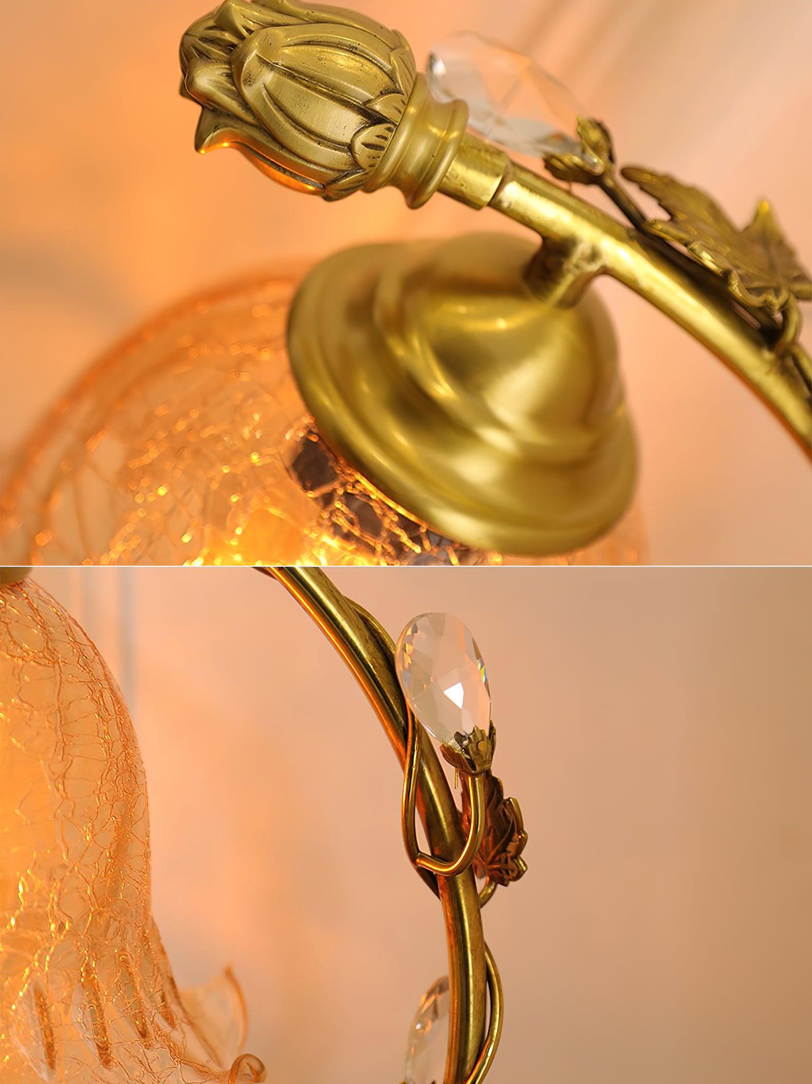 Flarce Brass Wood Table Lamp