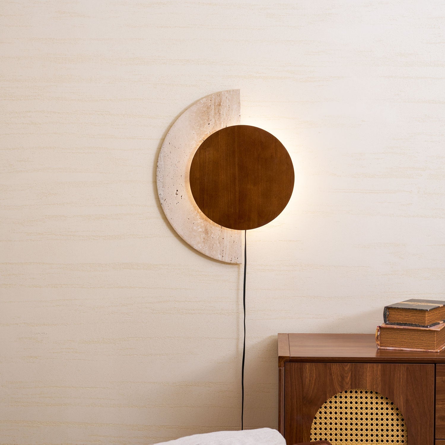 Crescent Halo Plug-in Wall Sconce