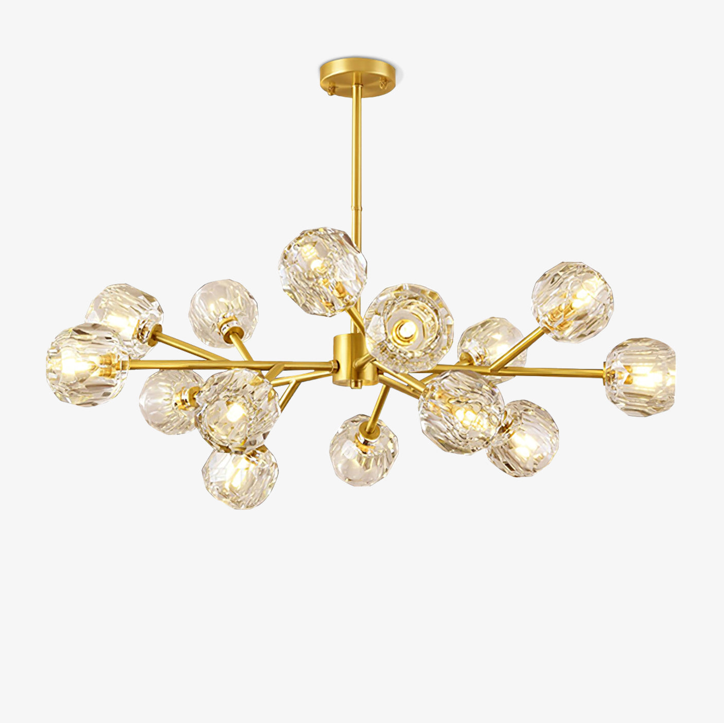 Thalyn Pendant Lamp Crystal Ball Brass Cluster