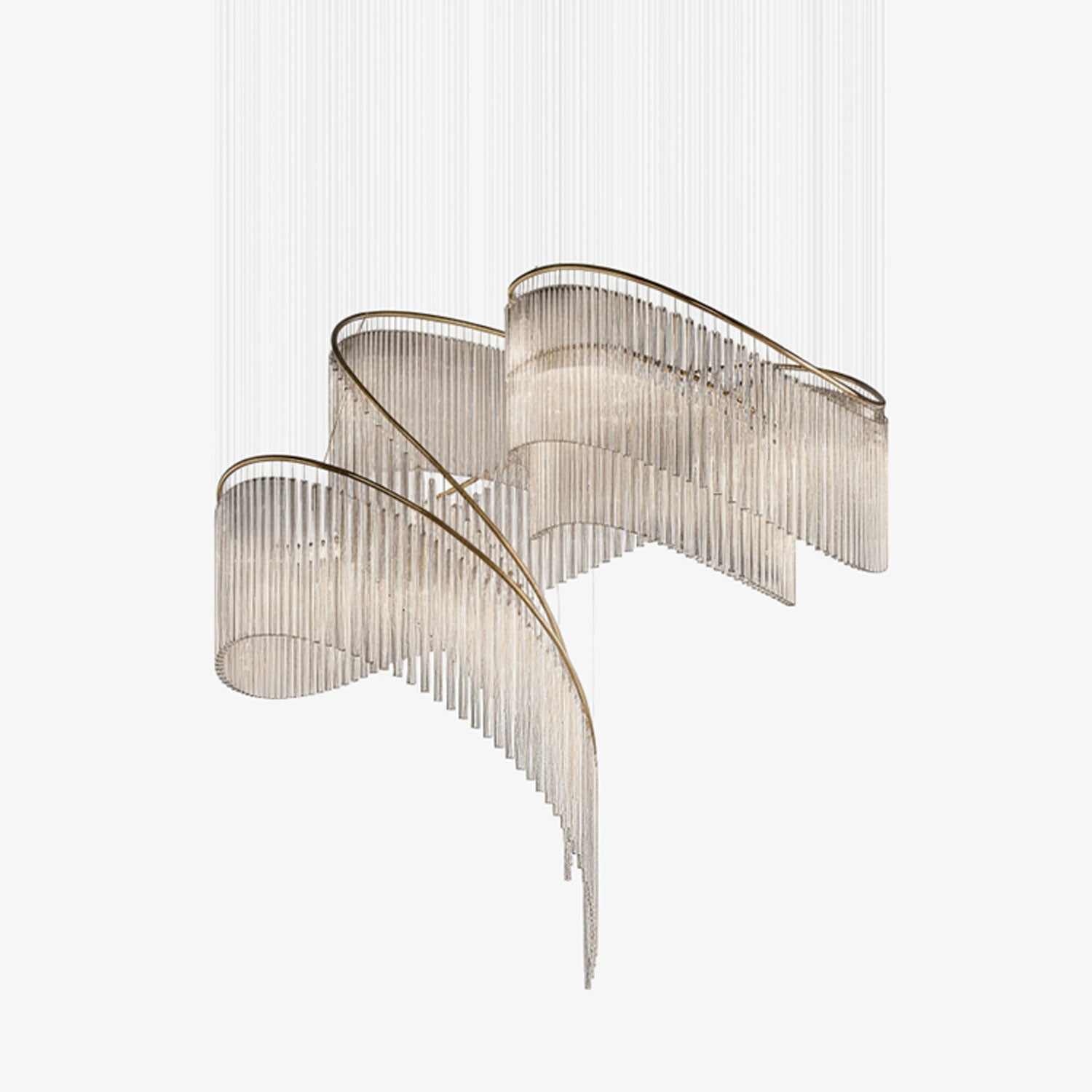 Rivella Shimmering Cascade Crystal Glass Chandelier