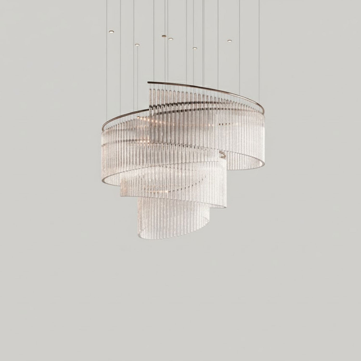 Rivella Shimmering Cascade Crystal Glass Chandelier