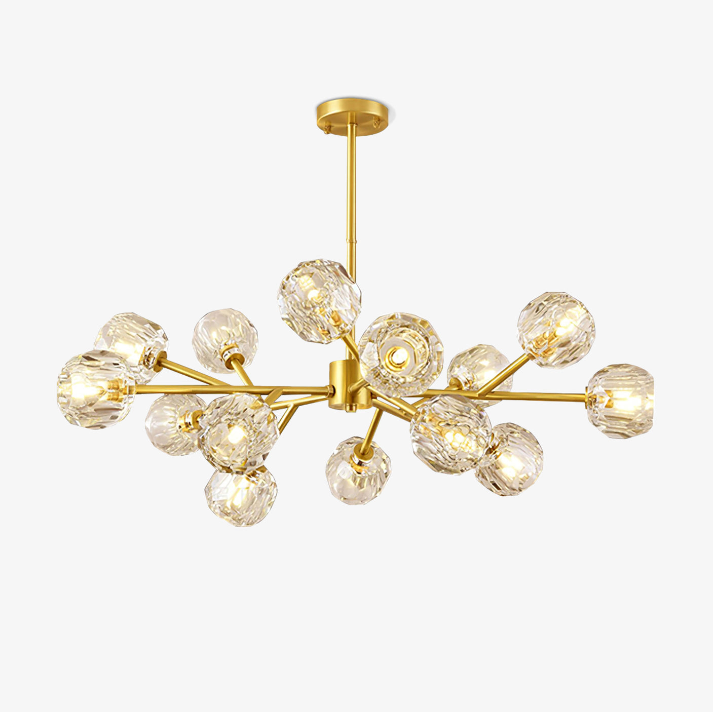 Thalyn Pendant Lamp Crystal Ball Brass Cluster