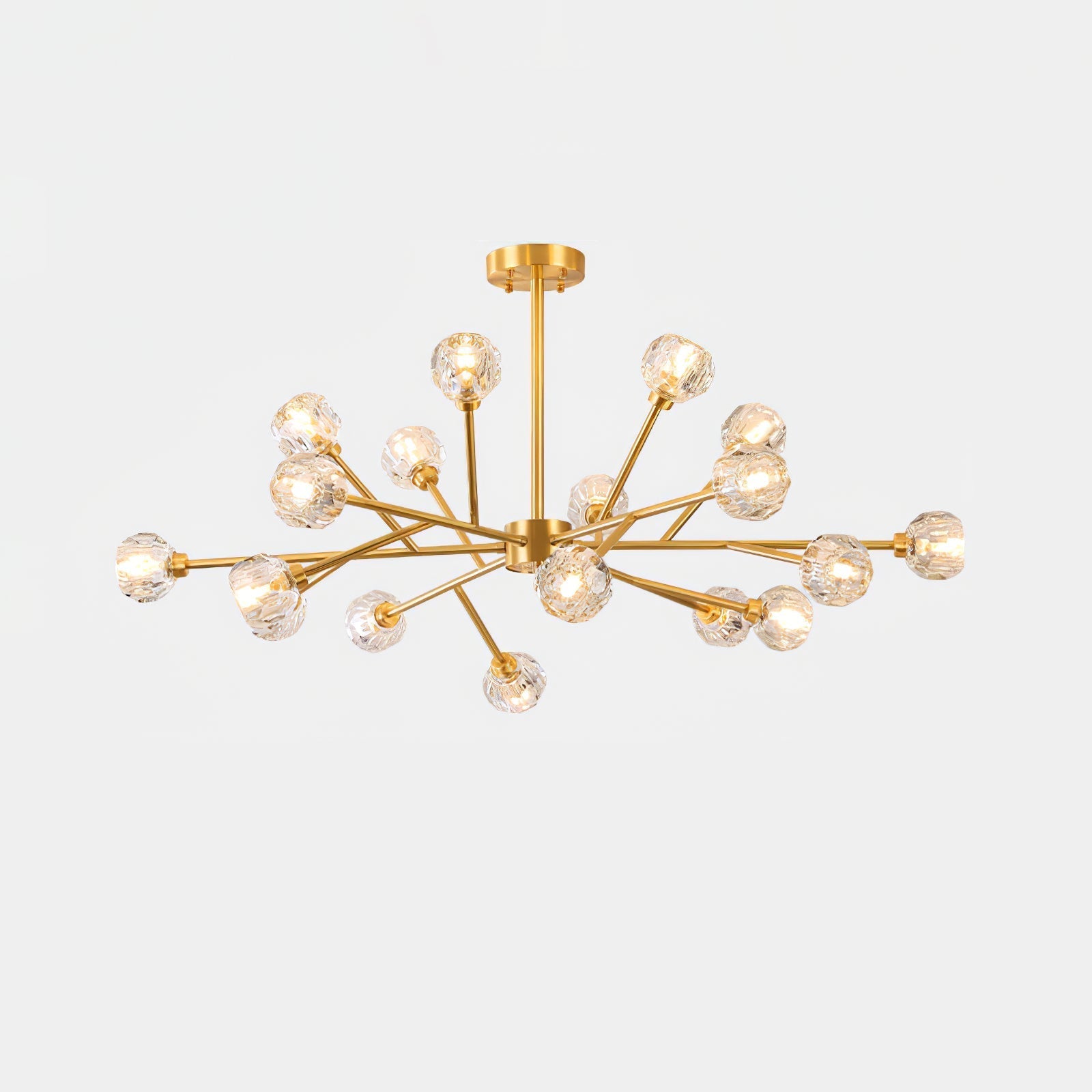Thalyn Pendant Lamp Crystal Ball Brass Cluster