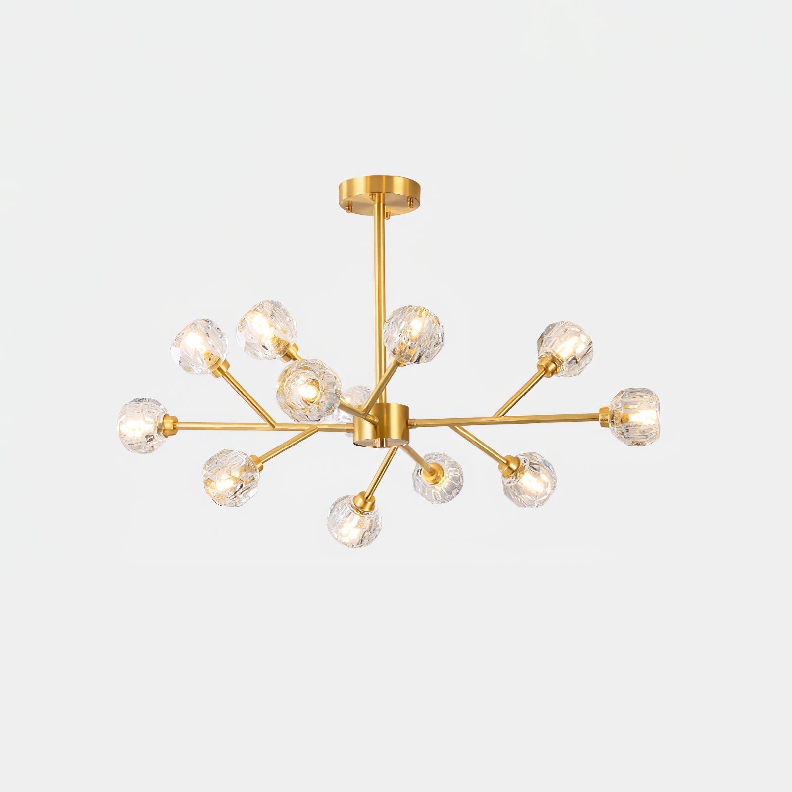 Thalyn Pendant Lamp Crystal Ball Brass Cluster