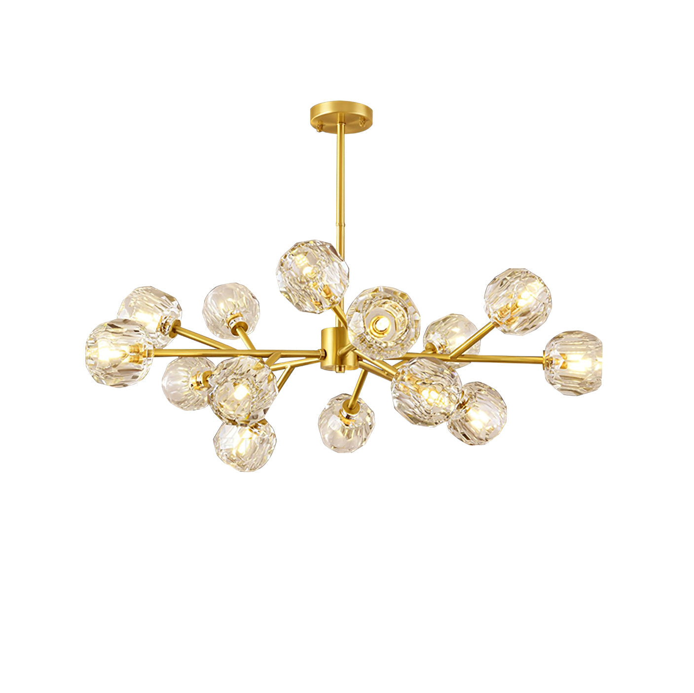 Thalyn Pendant Lamp Crystal Ball Brass Cluster