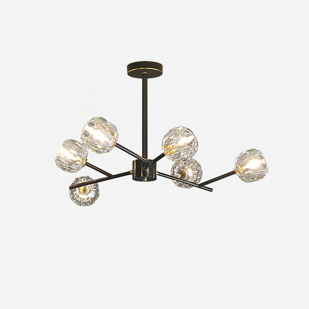 Thalyn Pendant Lamp Crystal Ball Brass Cluster