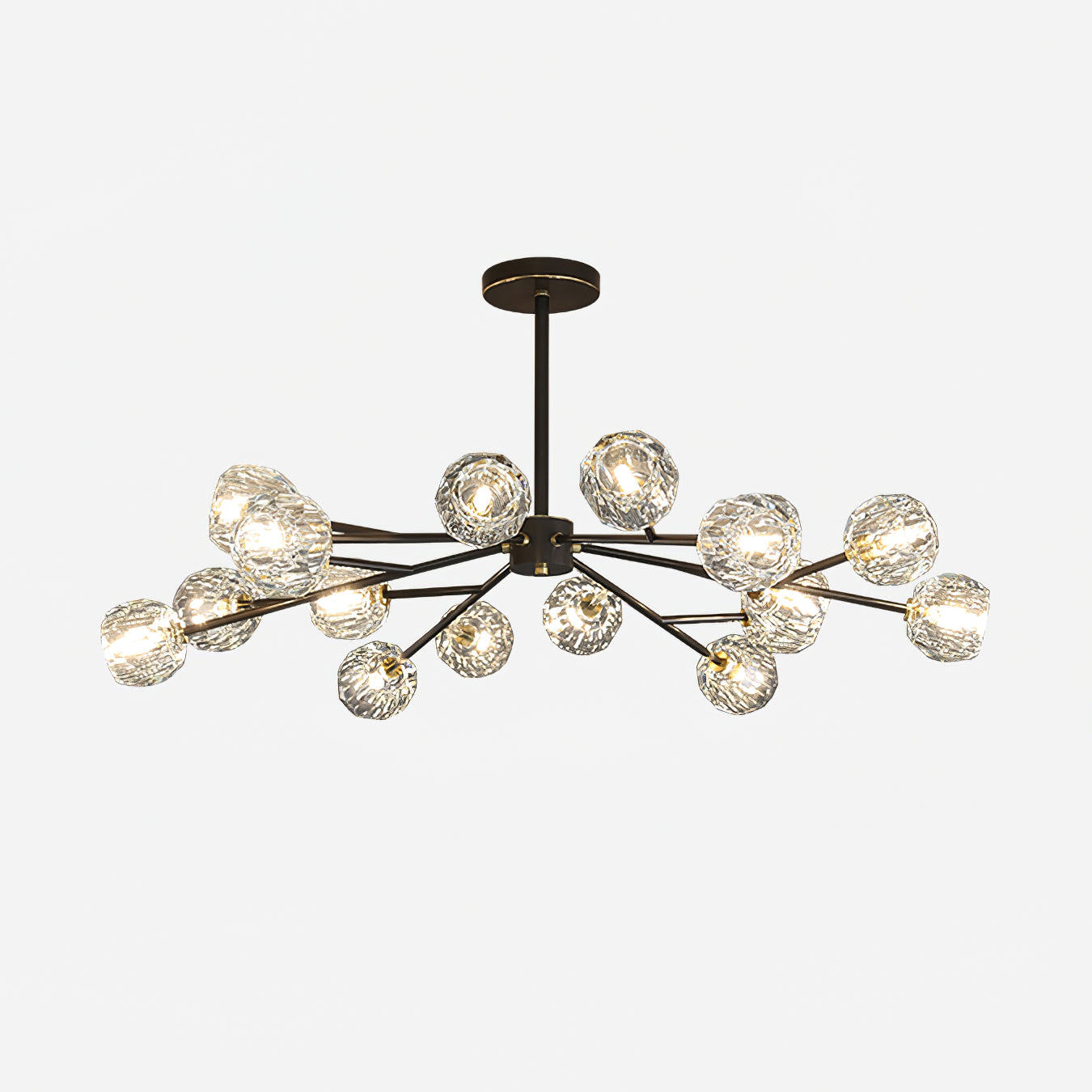 Thalyn Pendant Lamp Crystal Ball Brass Cluster