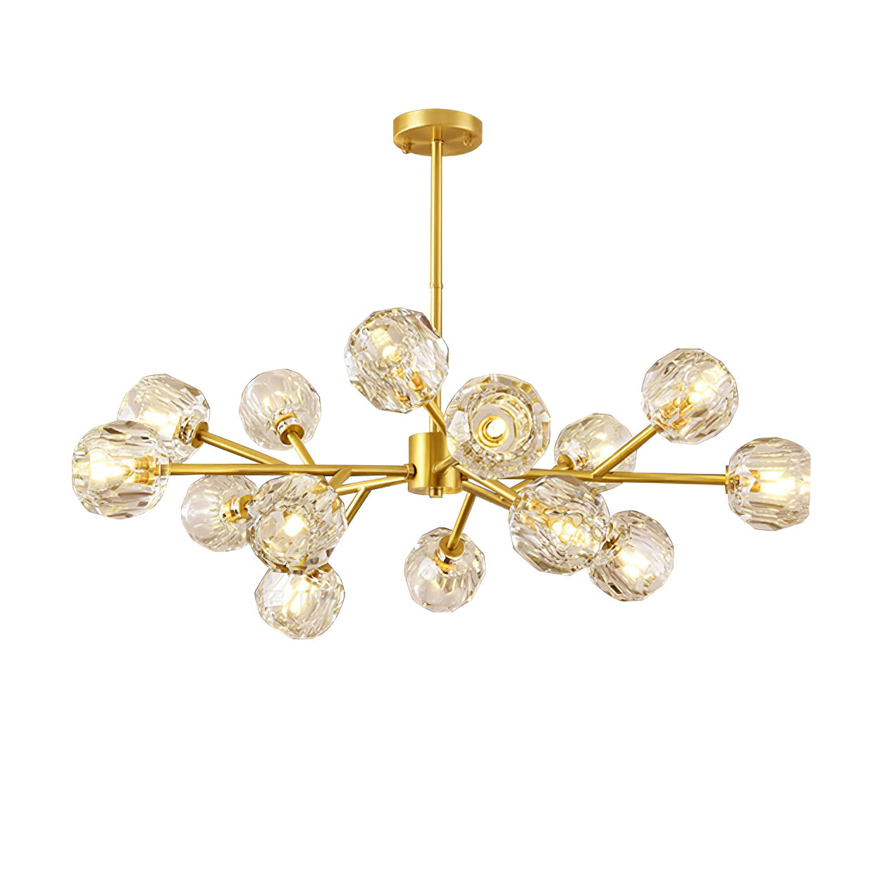 Thalyn Pendant Lamp Crystal Ball Brass Cluster