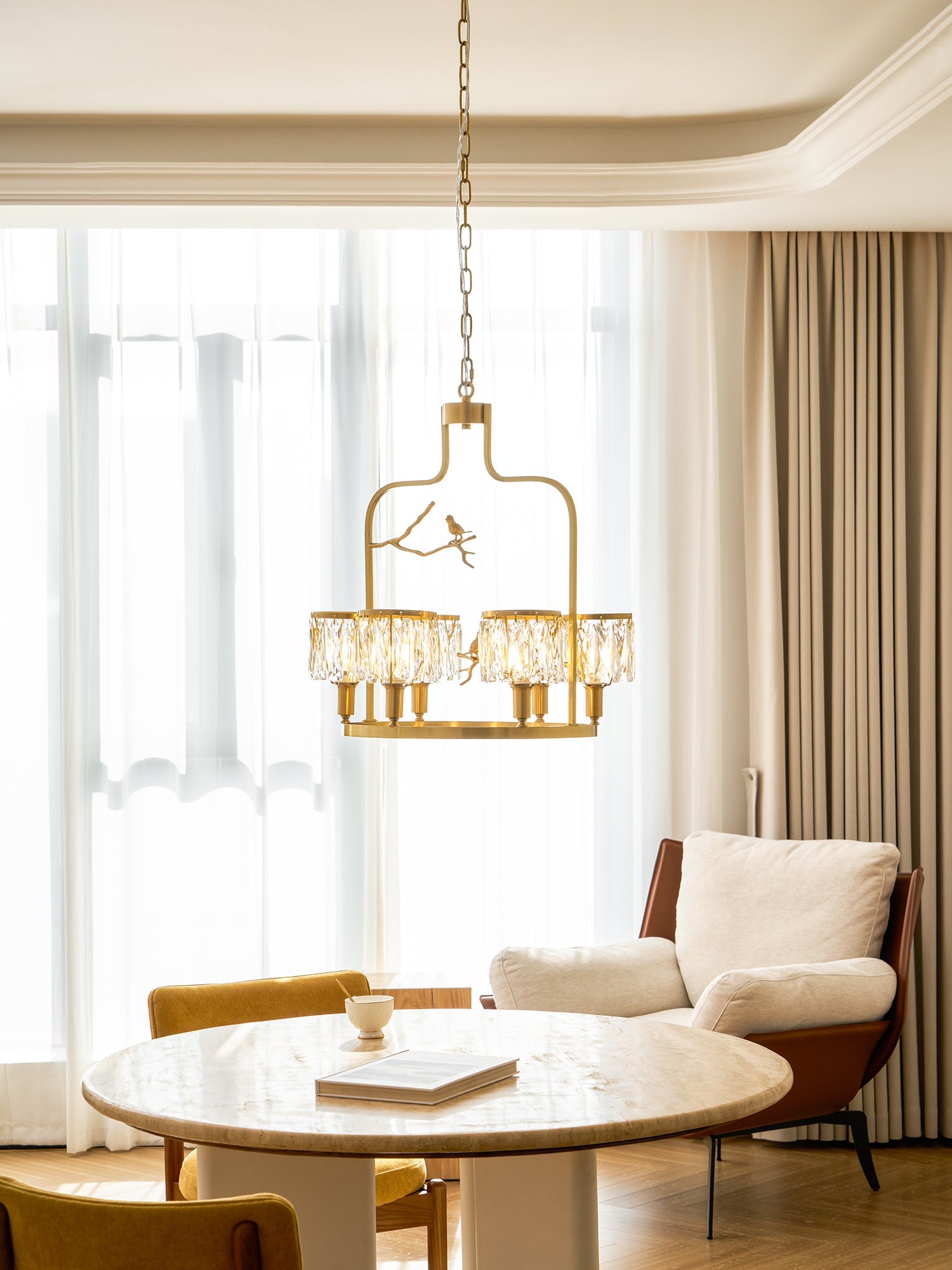 Briarmere Crystal Bird Chandelier