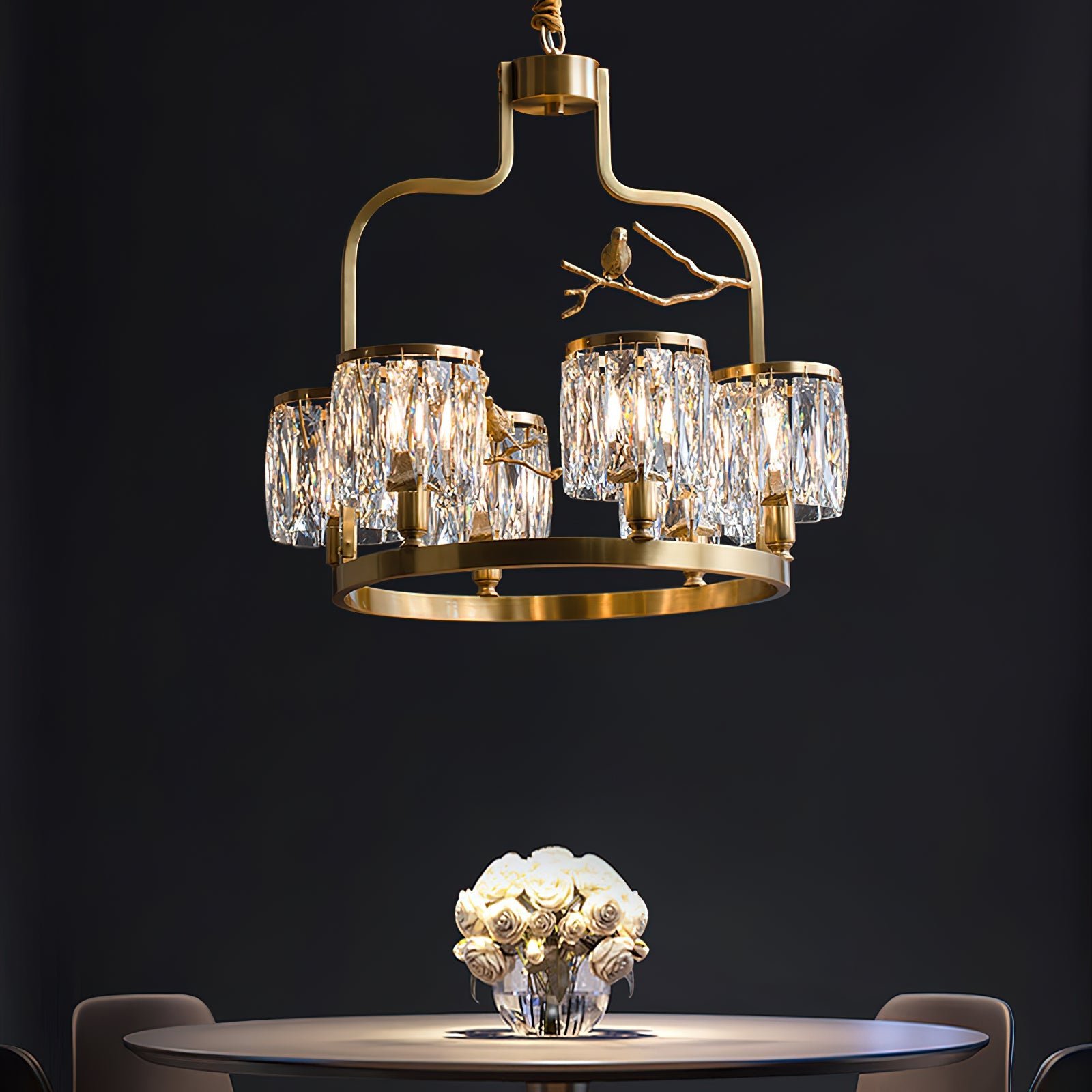 Briarmere Crystal Bird Chandelier