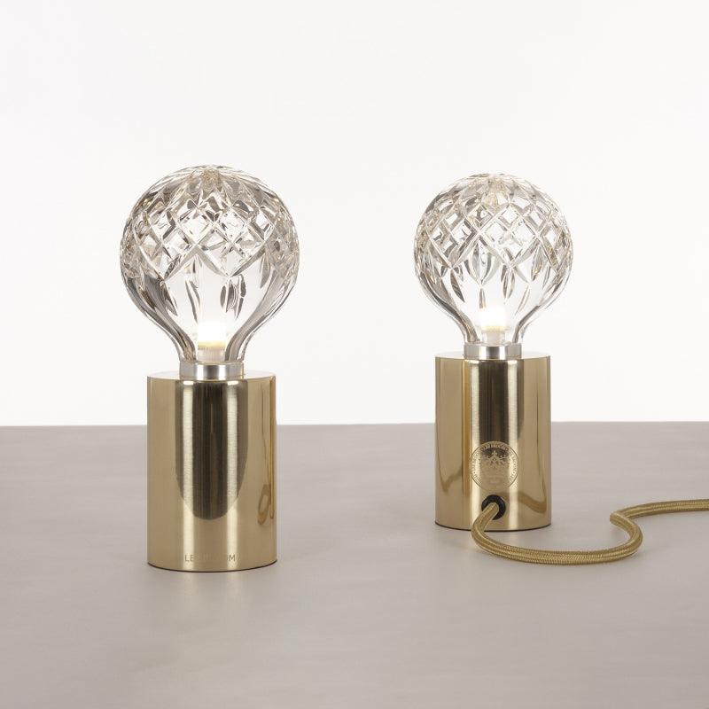 Lyrician Brass Glass Industrial Table Lamp