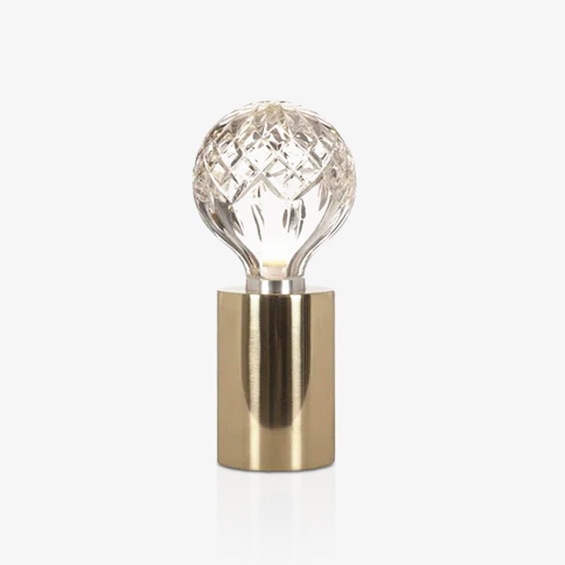 Lyrician Brass Glass Industrial Table Lamp