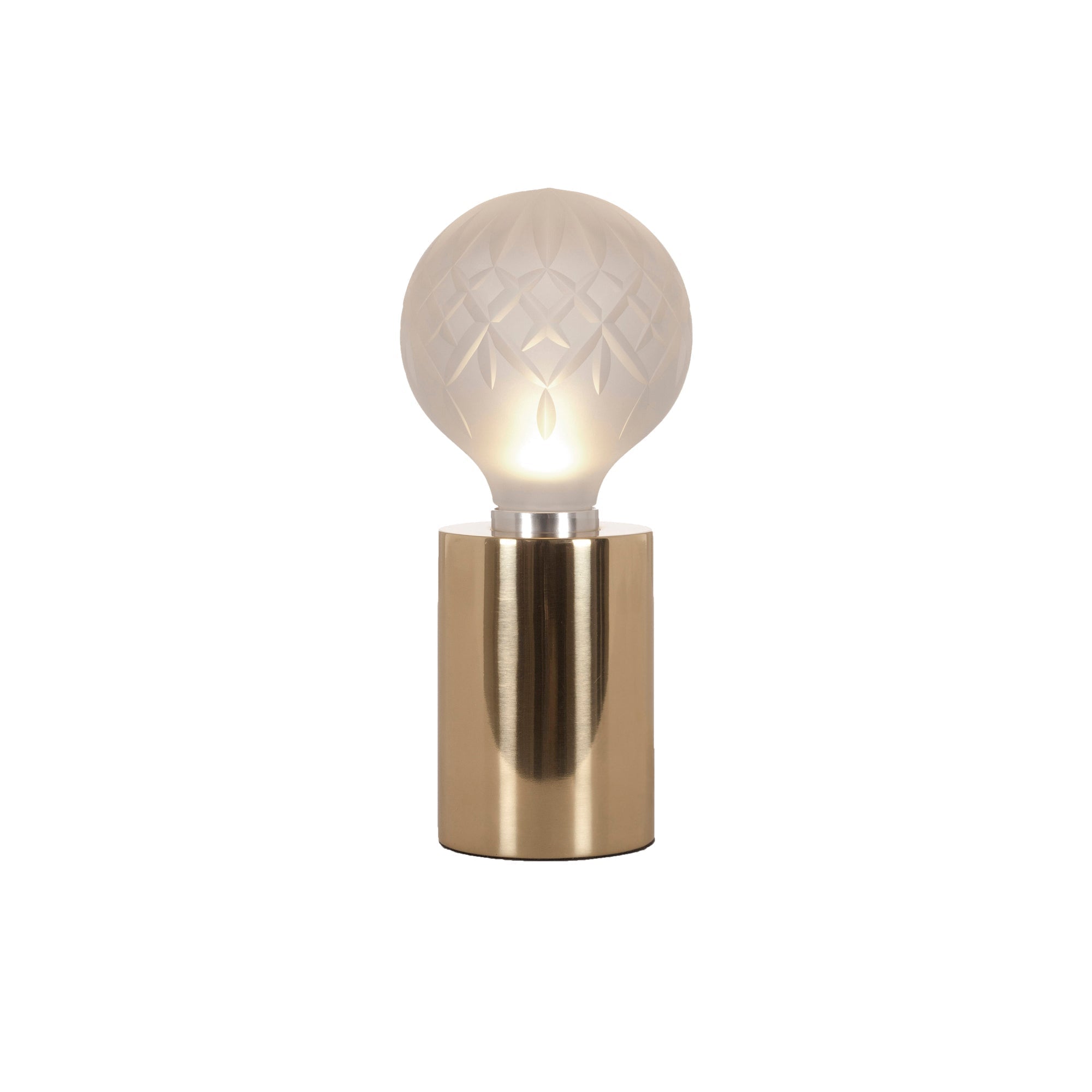 Lyrician Brass Glass Industrial Table Lamp