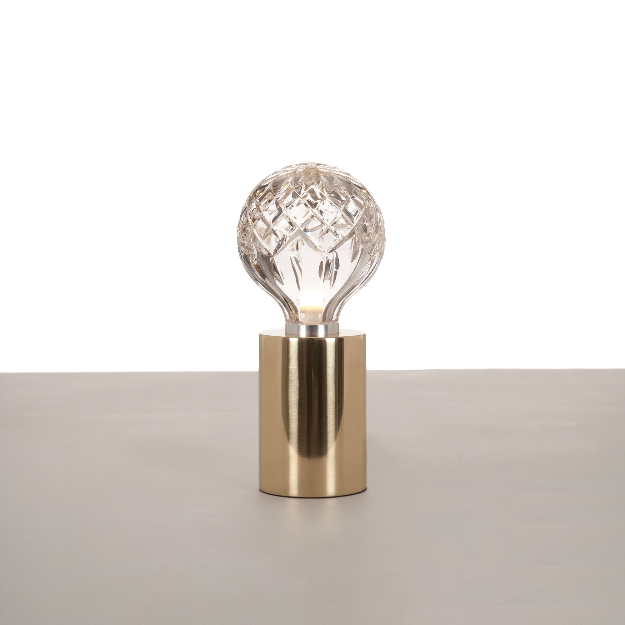 Lyrician Brass Glass Industrial Table Lamp