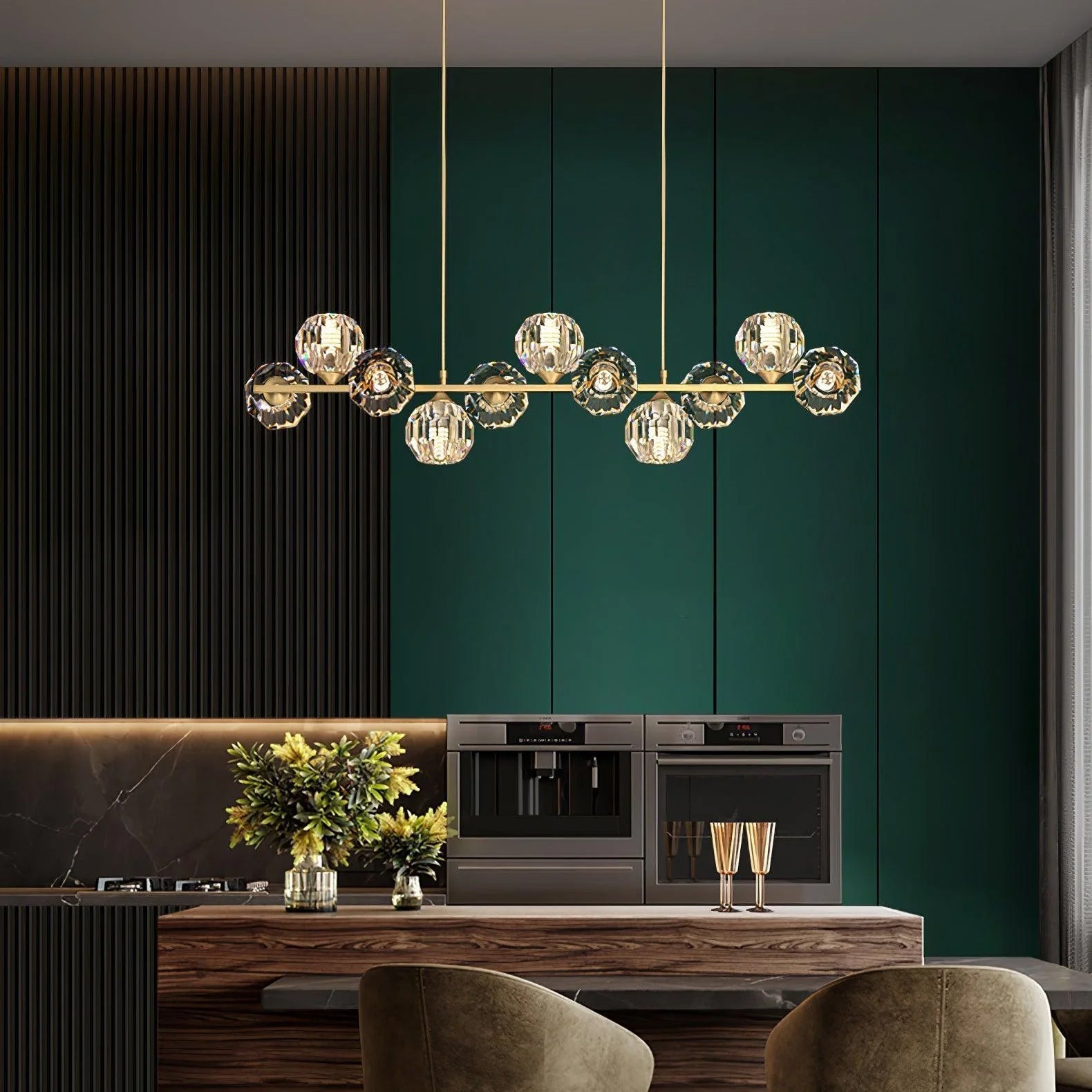 Celisella Crystal Glass Ball Chandelier