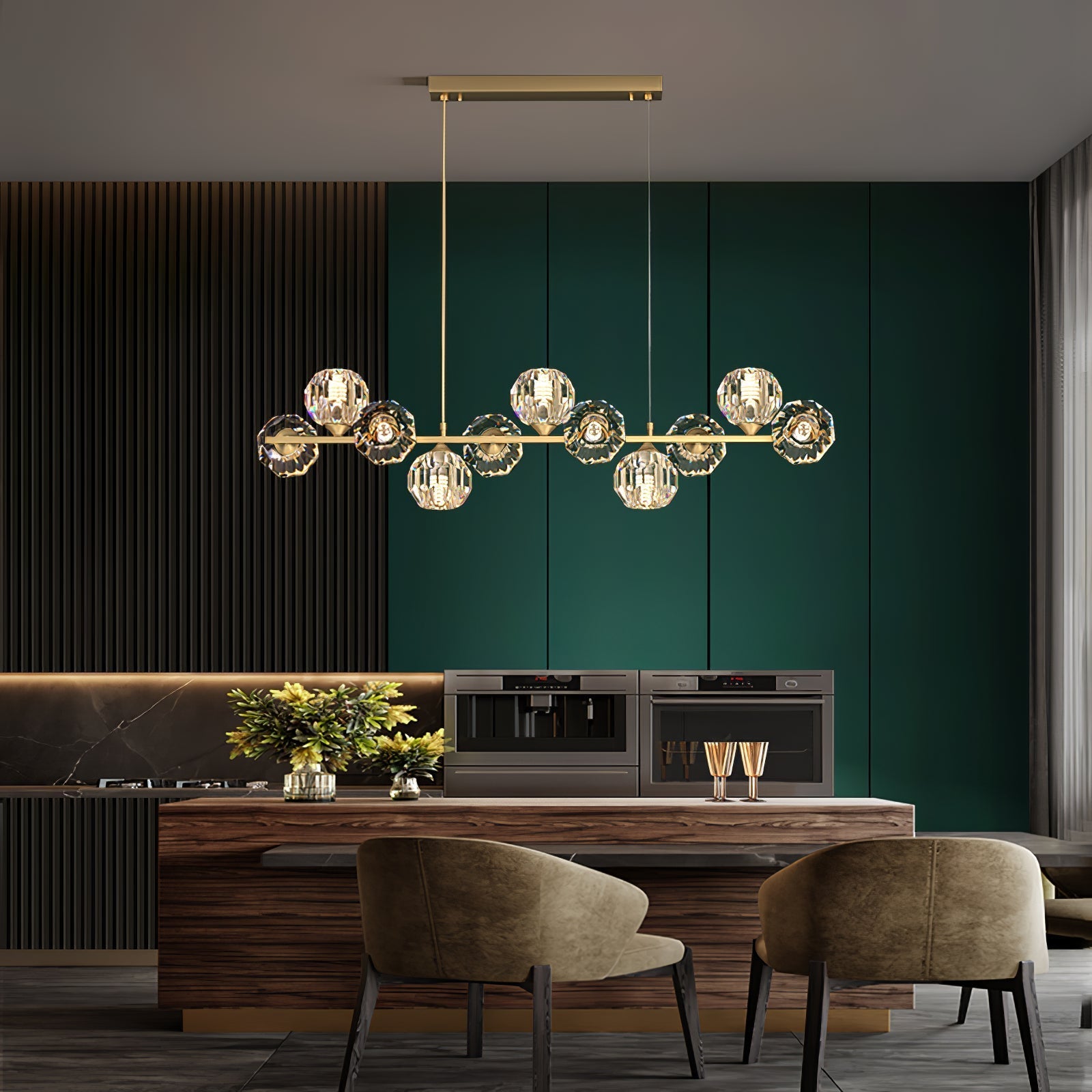 Celisella Crystal Glass Ball Chandelier