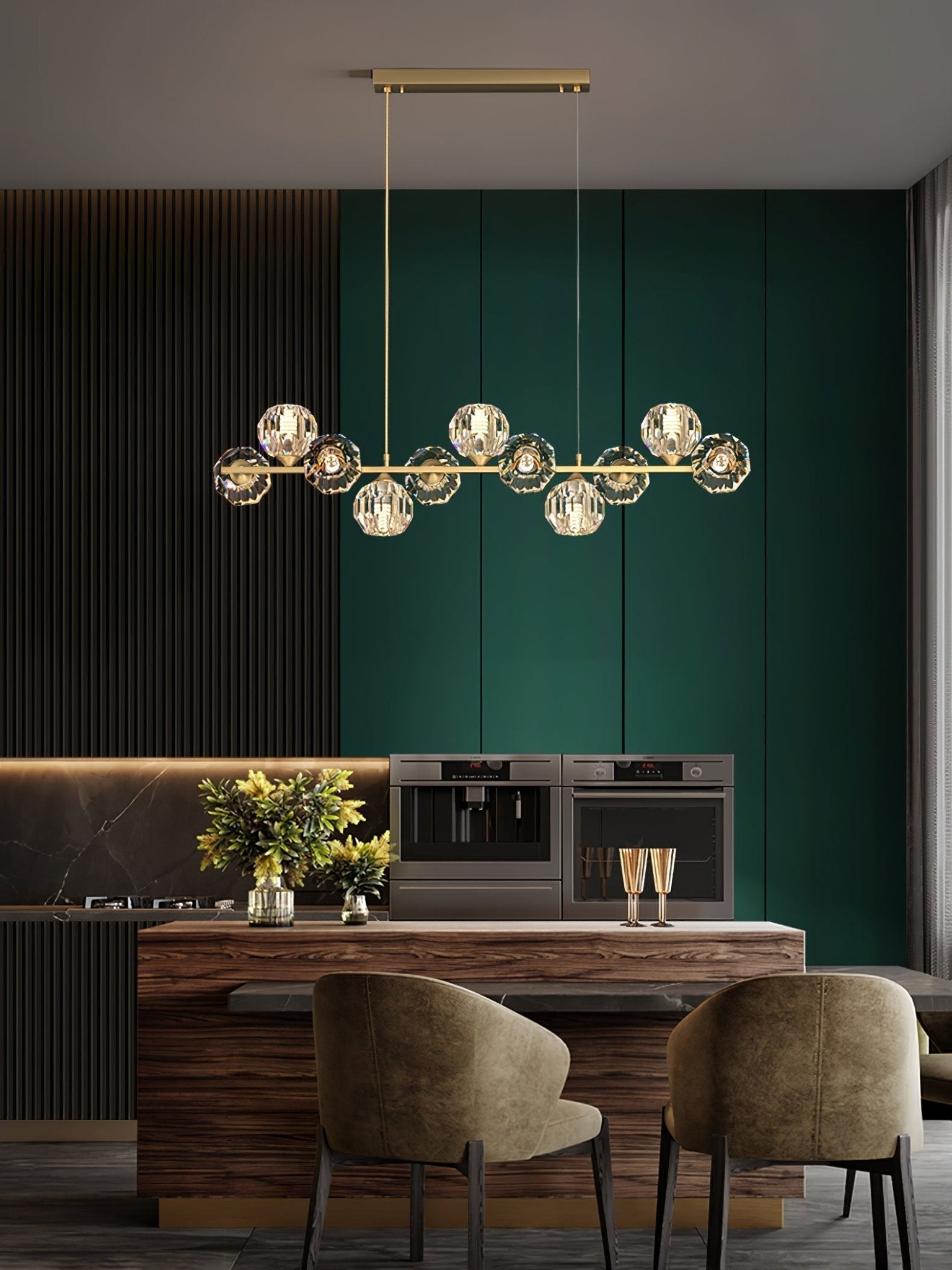 Celisella Crystal Glass Ball Chandelier