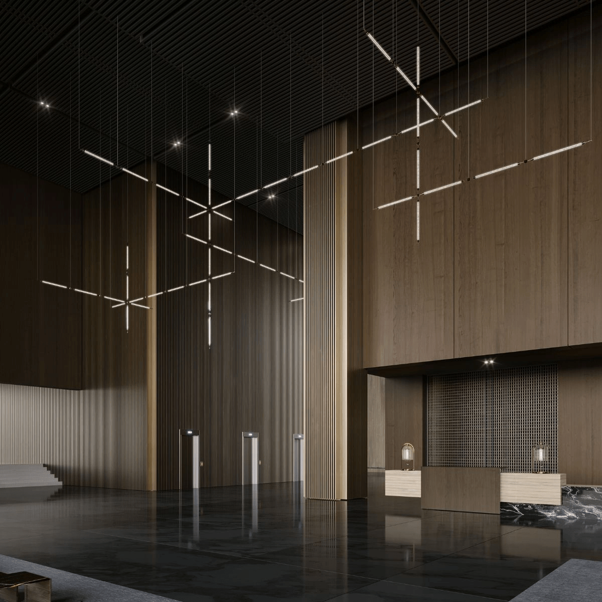 CrystalGrid Architectural Matrix Customize Chandelier