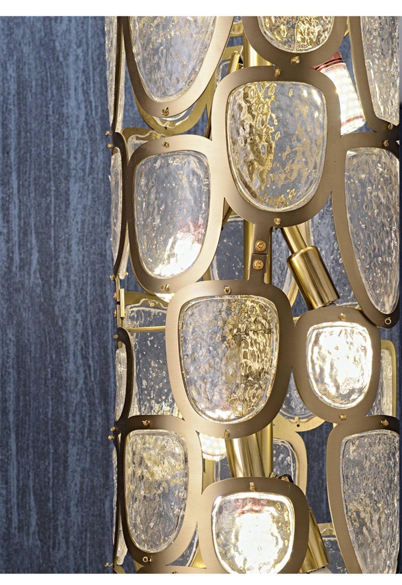 Crystal Mosaic Column Chandelier