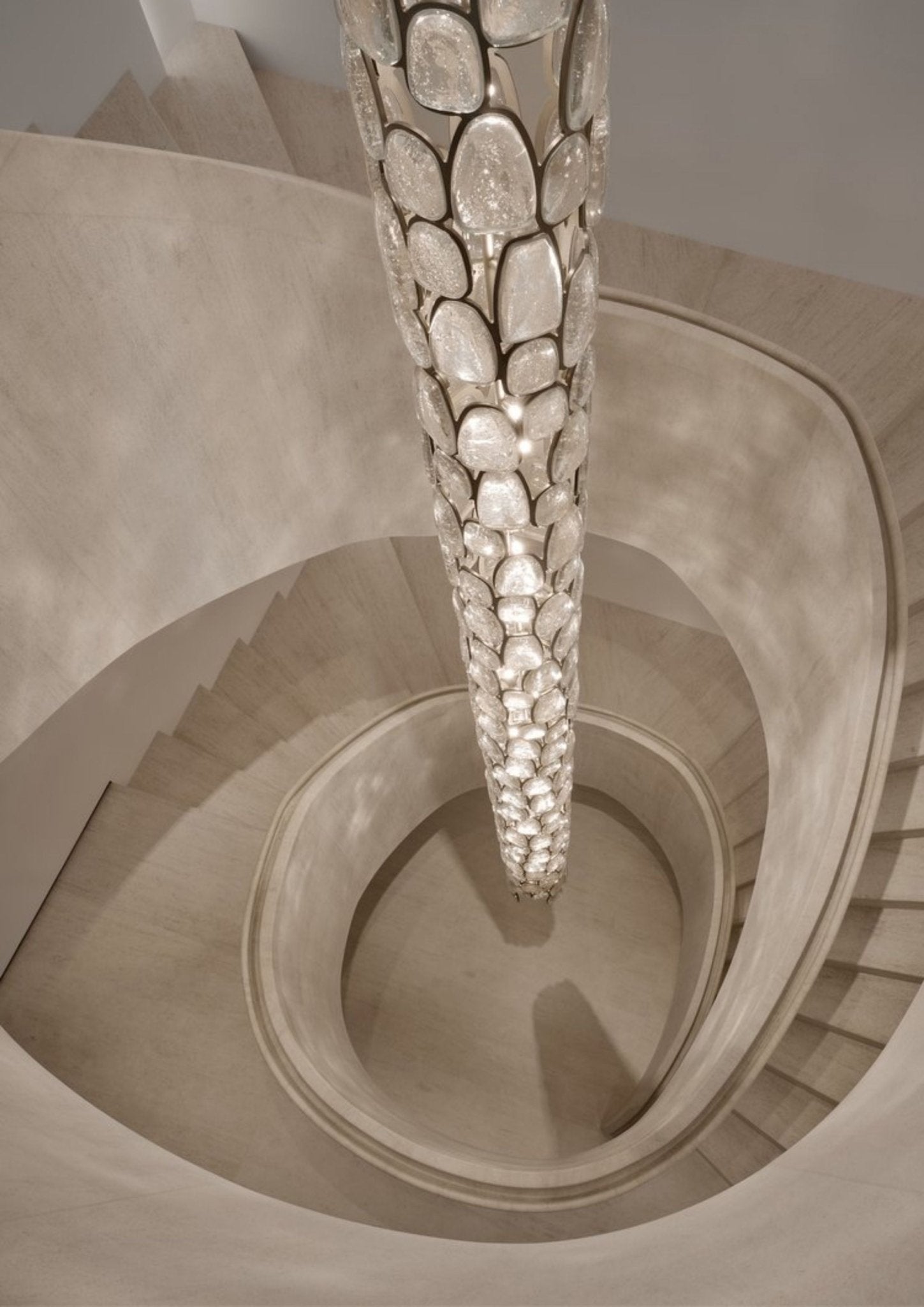 Crystal Mosaic Column Chandelier