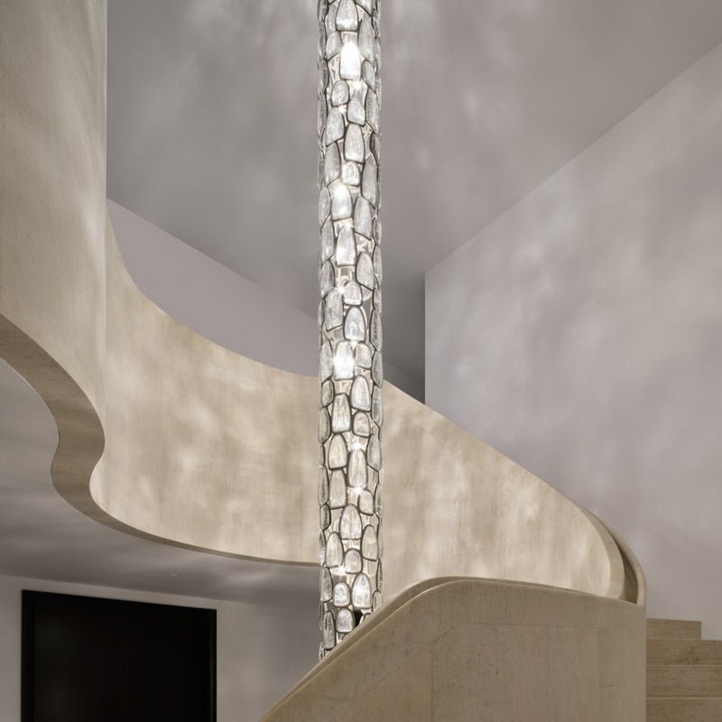 Crystal Mosaic Column Chandelier