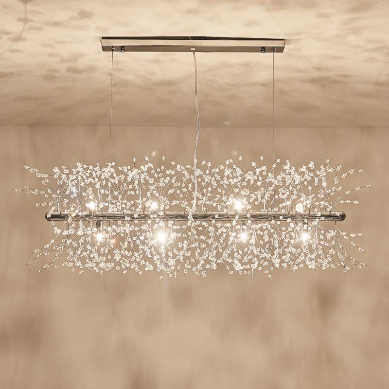 Cir Chandelier Brass Linear Crystal Branch
